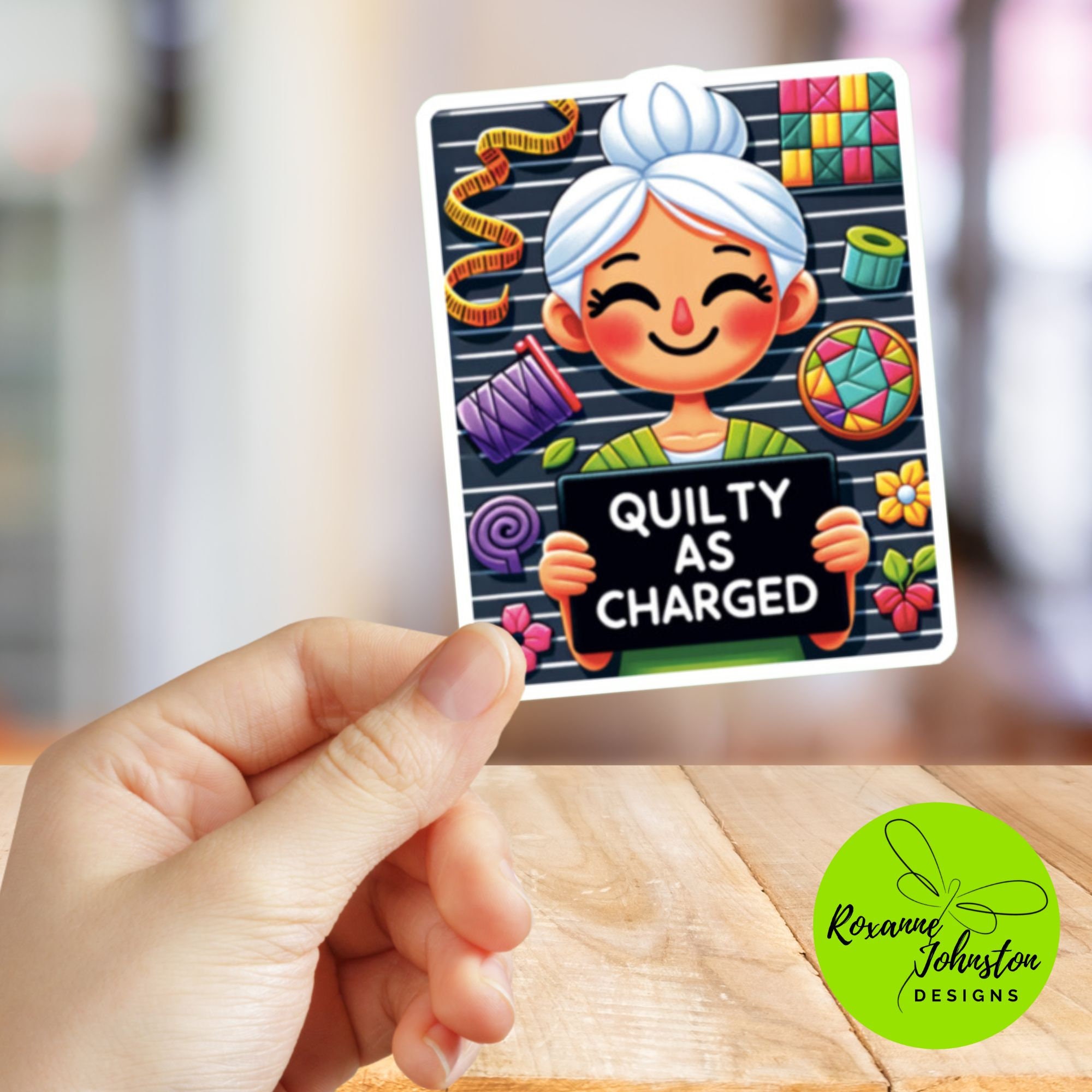 Quilty As Charged Sticker - Female