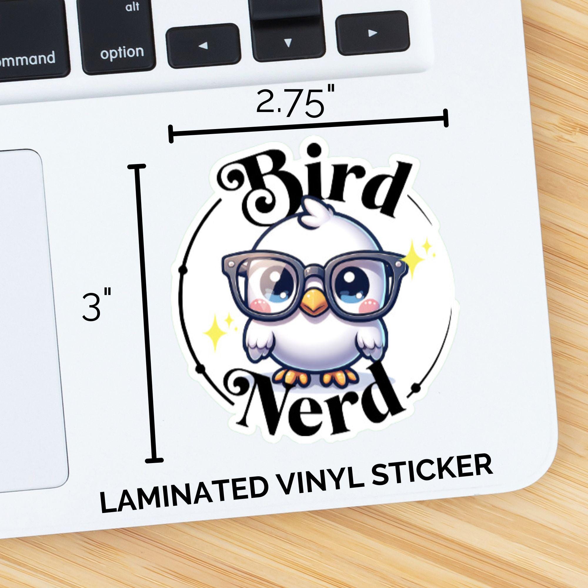 Bird Nerd Sticker - White