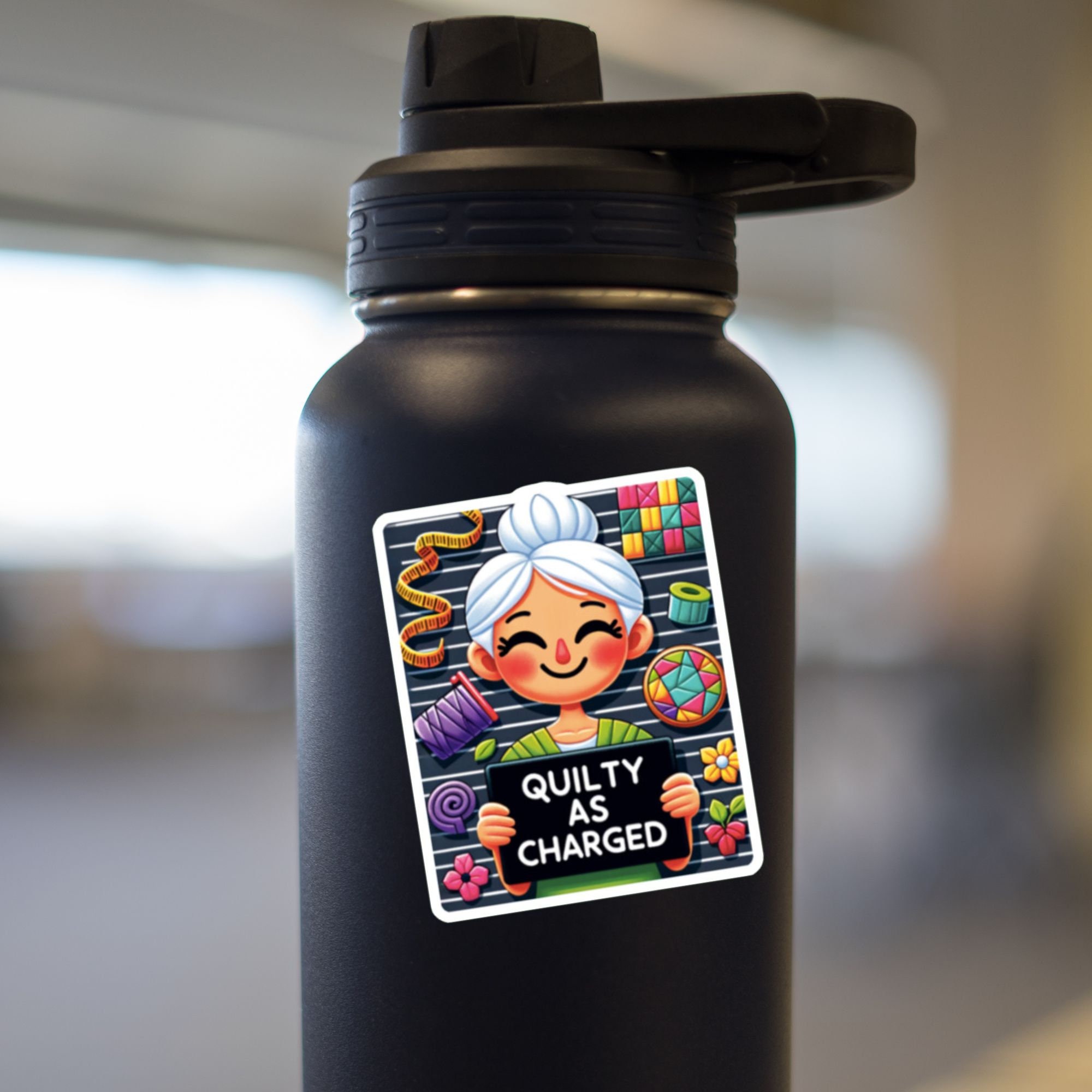 Quilty As Charged Sticker - Female