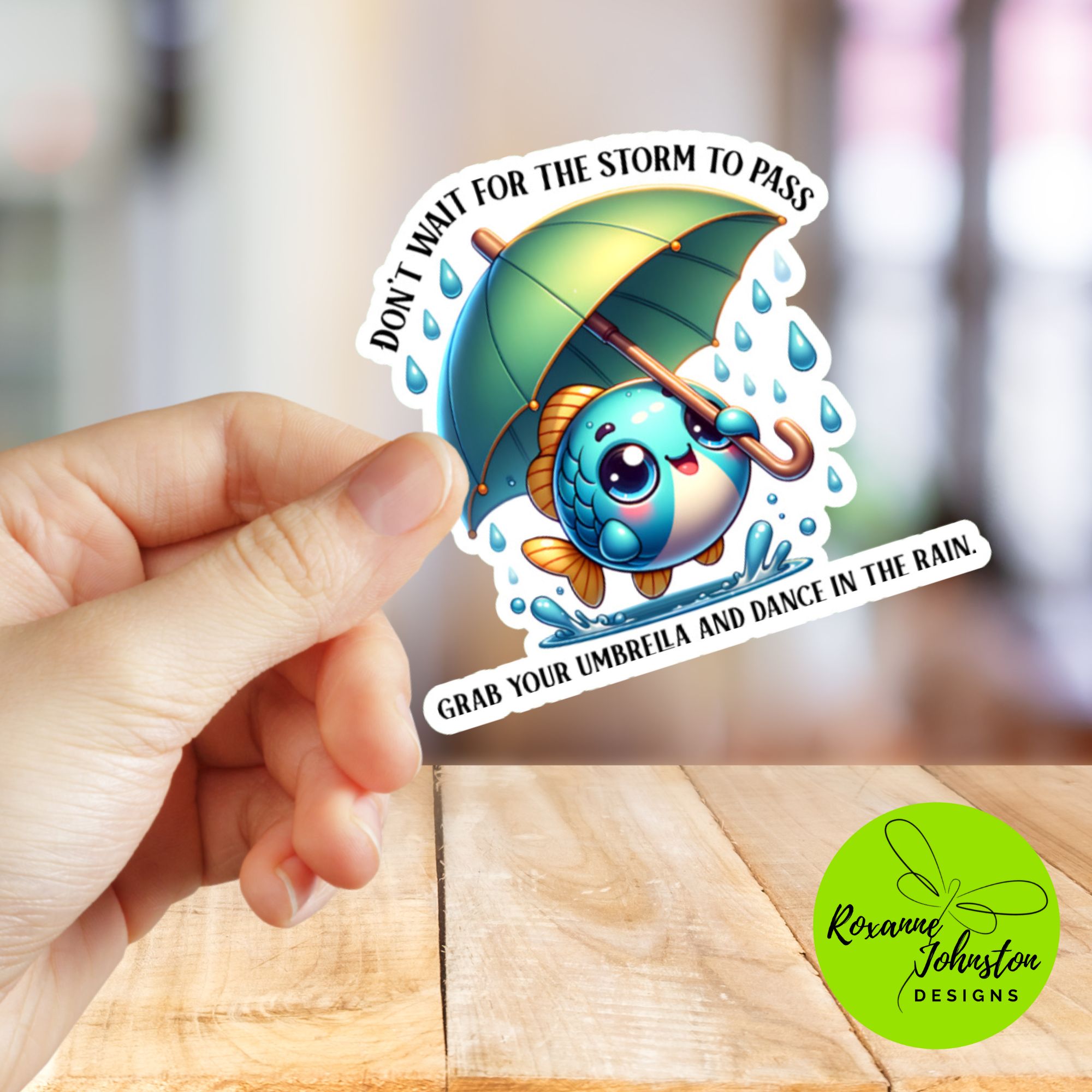 Dance in the Rain Fish Sticker