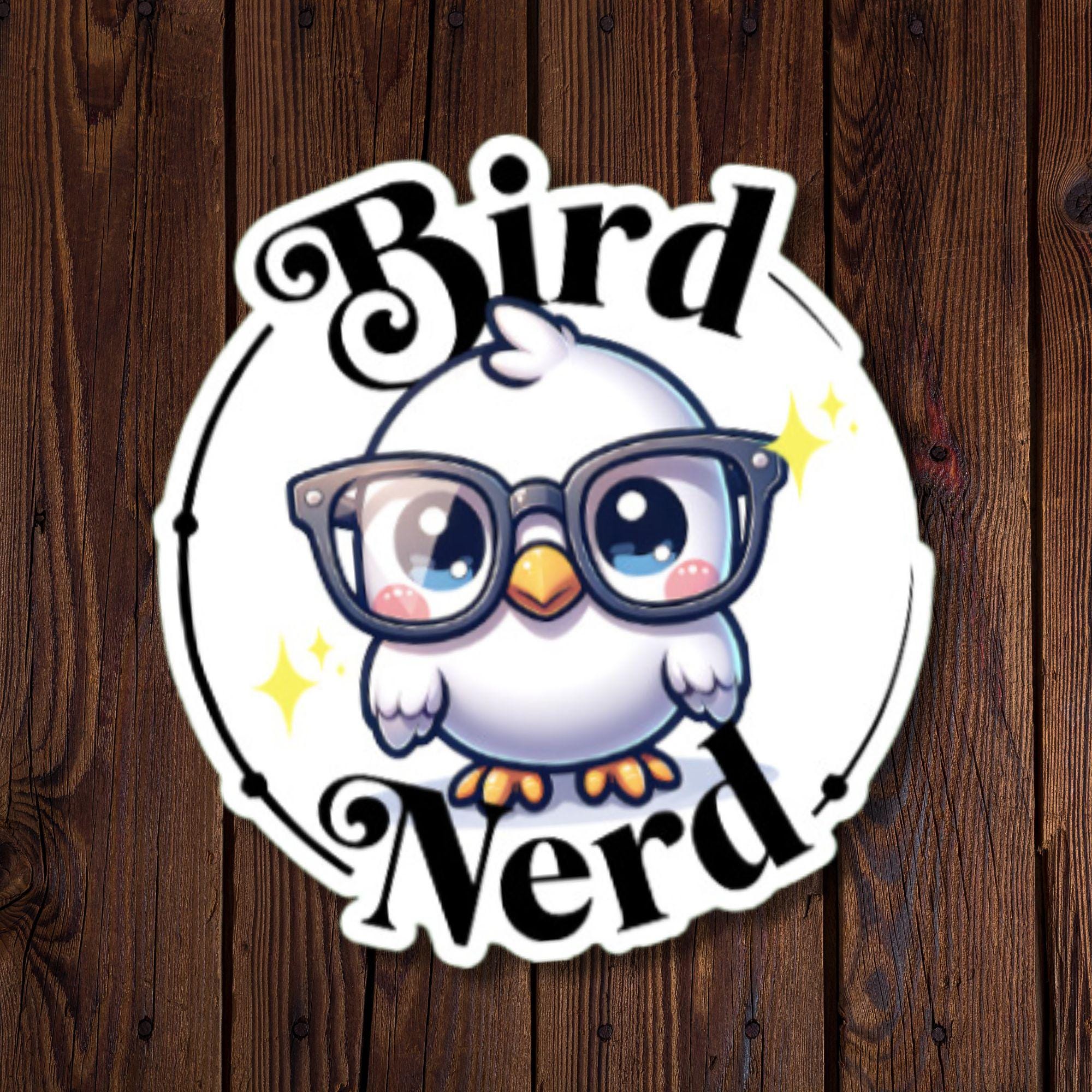 Bird Nerd Sticker - White