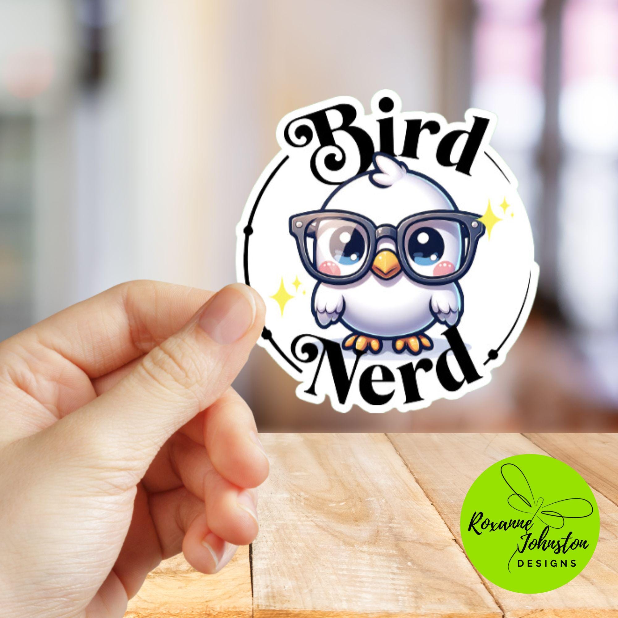 Bird Nerd Sticker - White