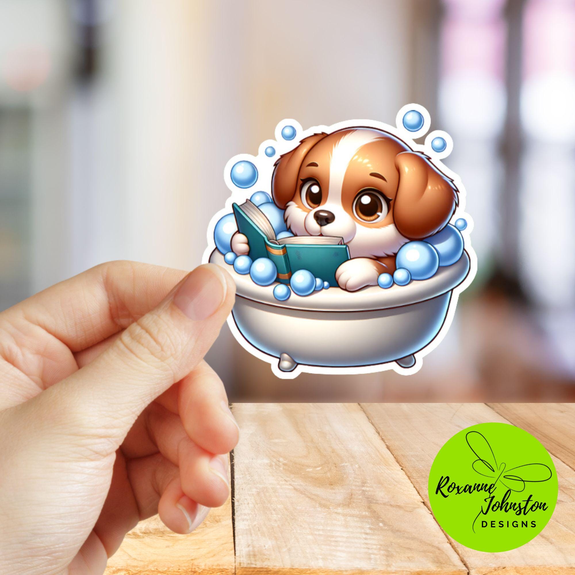 Cozy Dog Bubble Bath Sticker