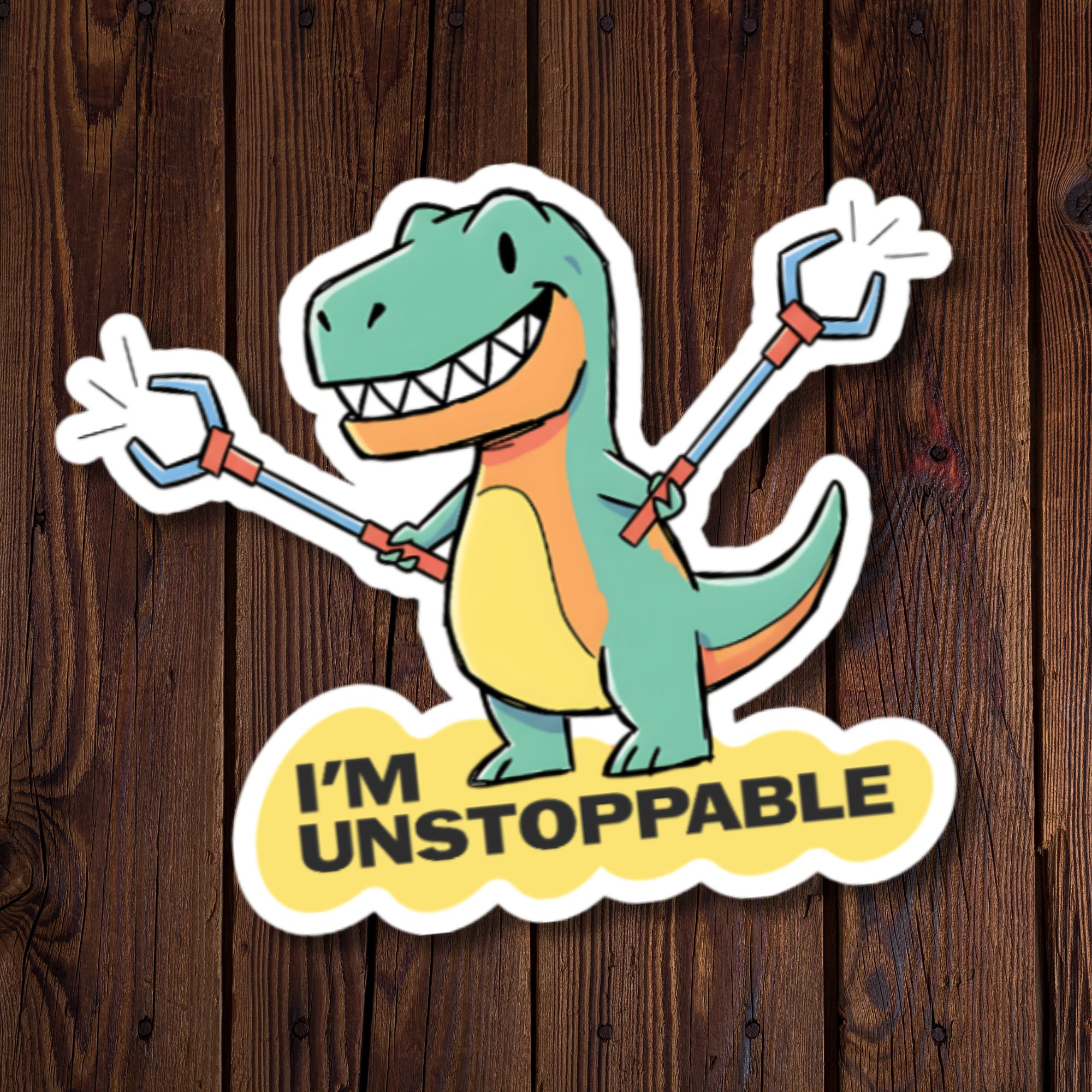 I’m Unstoppable Dinosaur Sticker