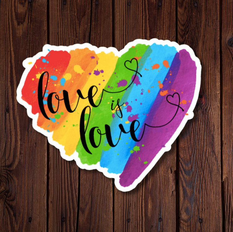 Love is Love Rainbow Heart Sticker
