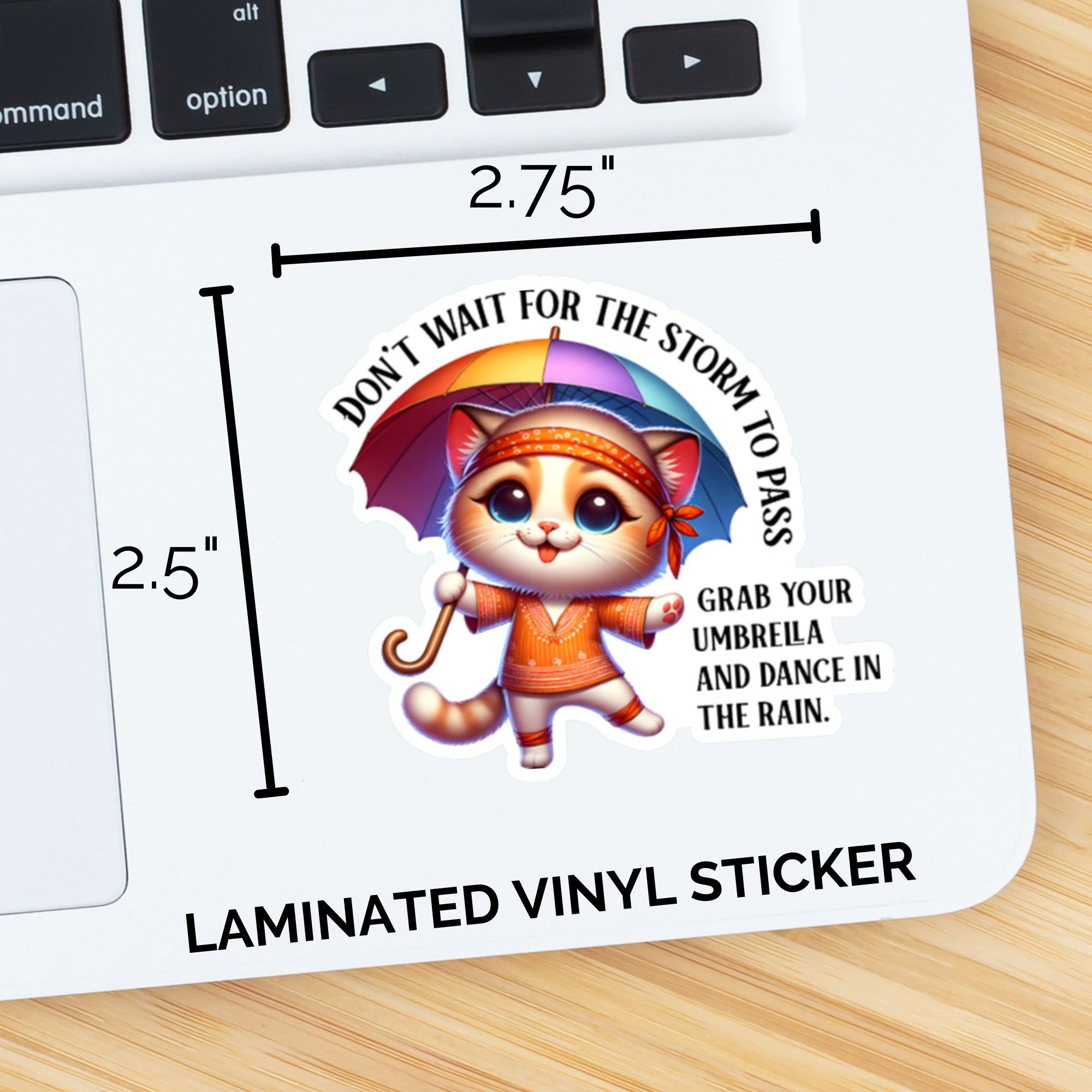 Dance in the Rain Kitty Sticker