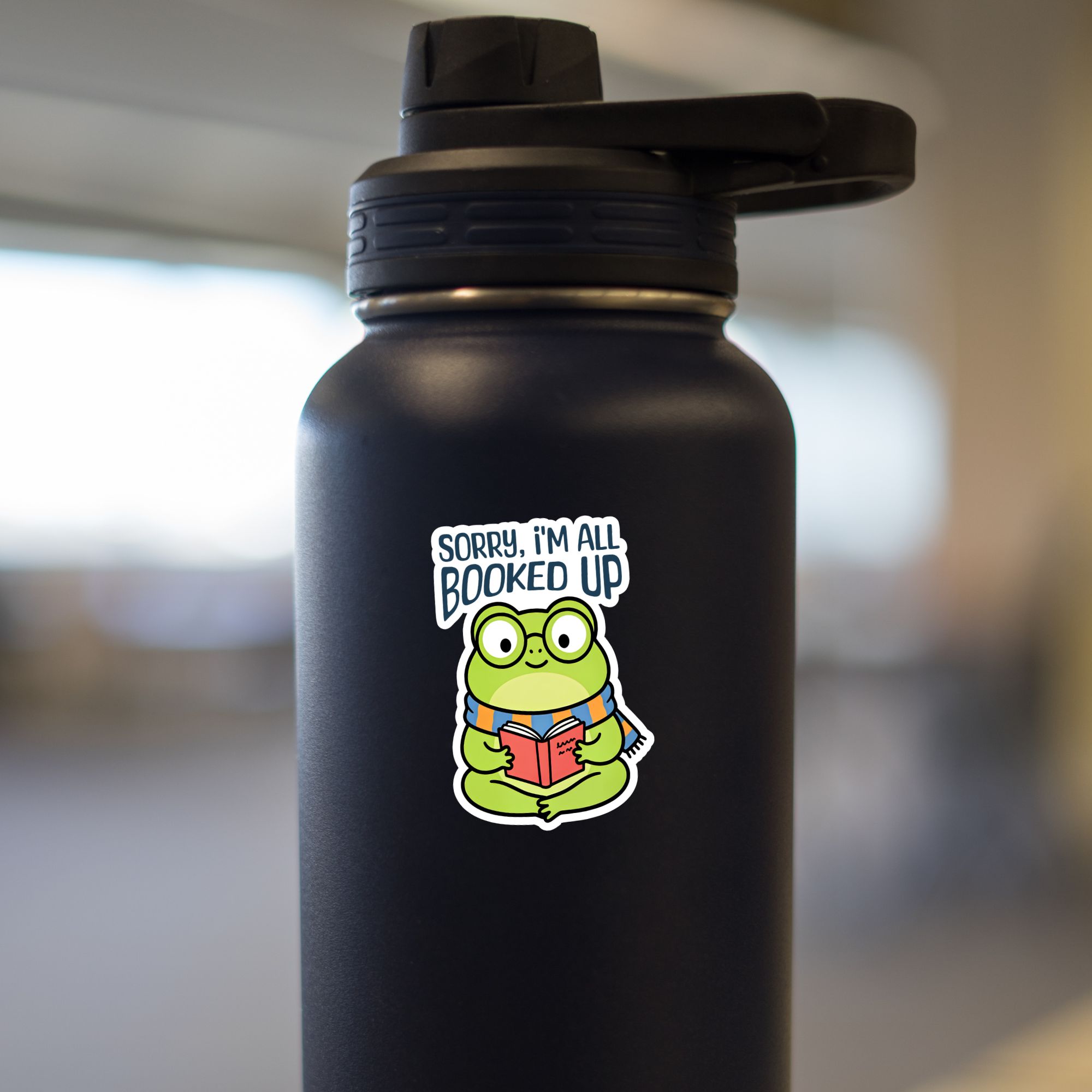 Sorry, I'm All Booked Up - Frog Sticker