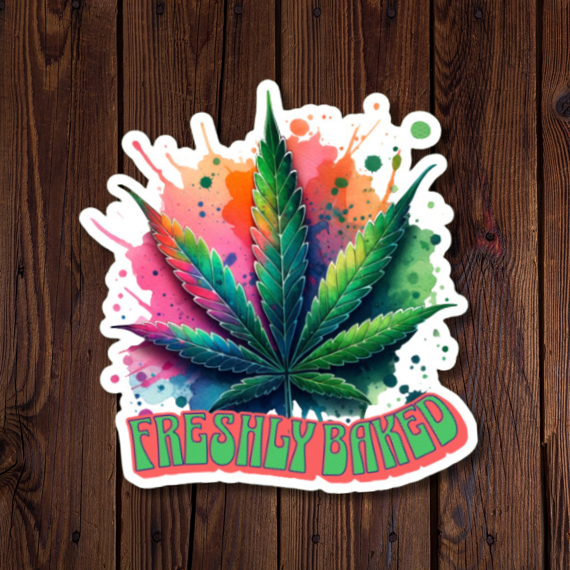 Freshly Baked Cannabis Leaf Sticker