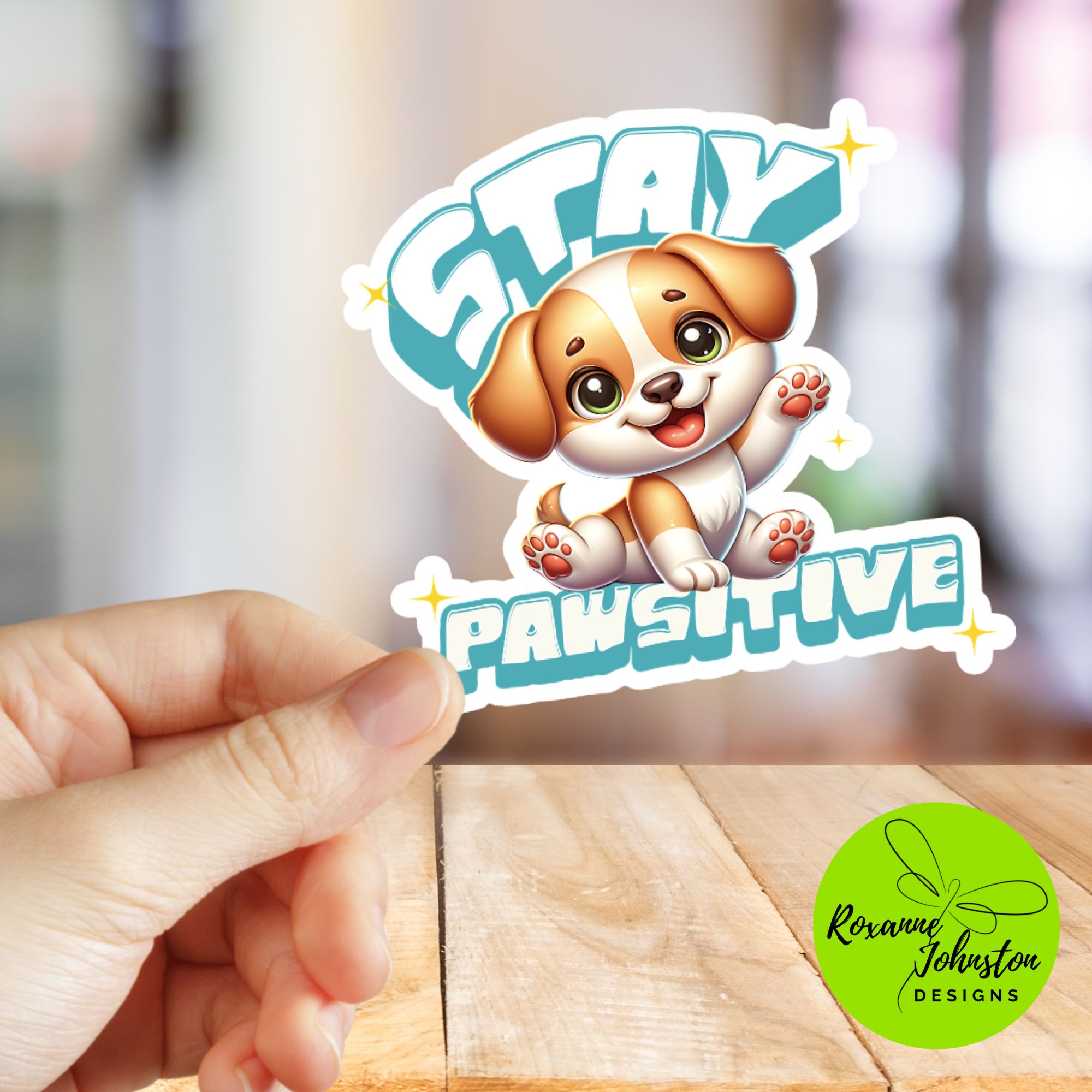 Stay Pawsitive Puppy Sticker