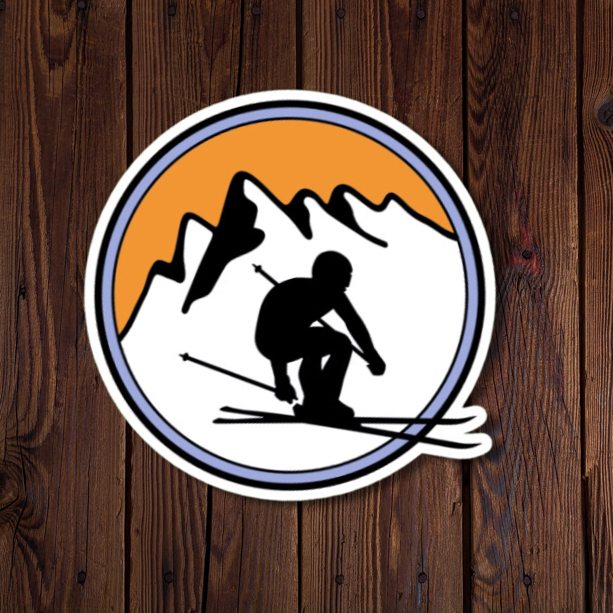 Skiing Mountain Sticker