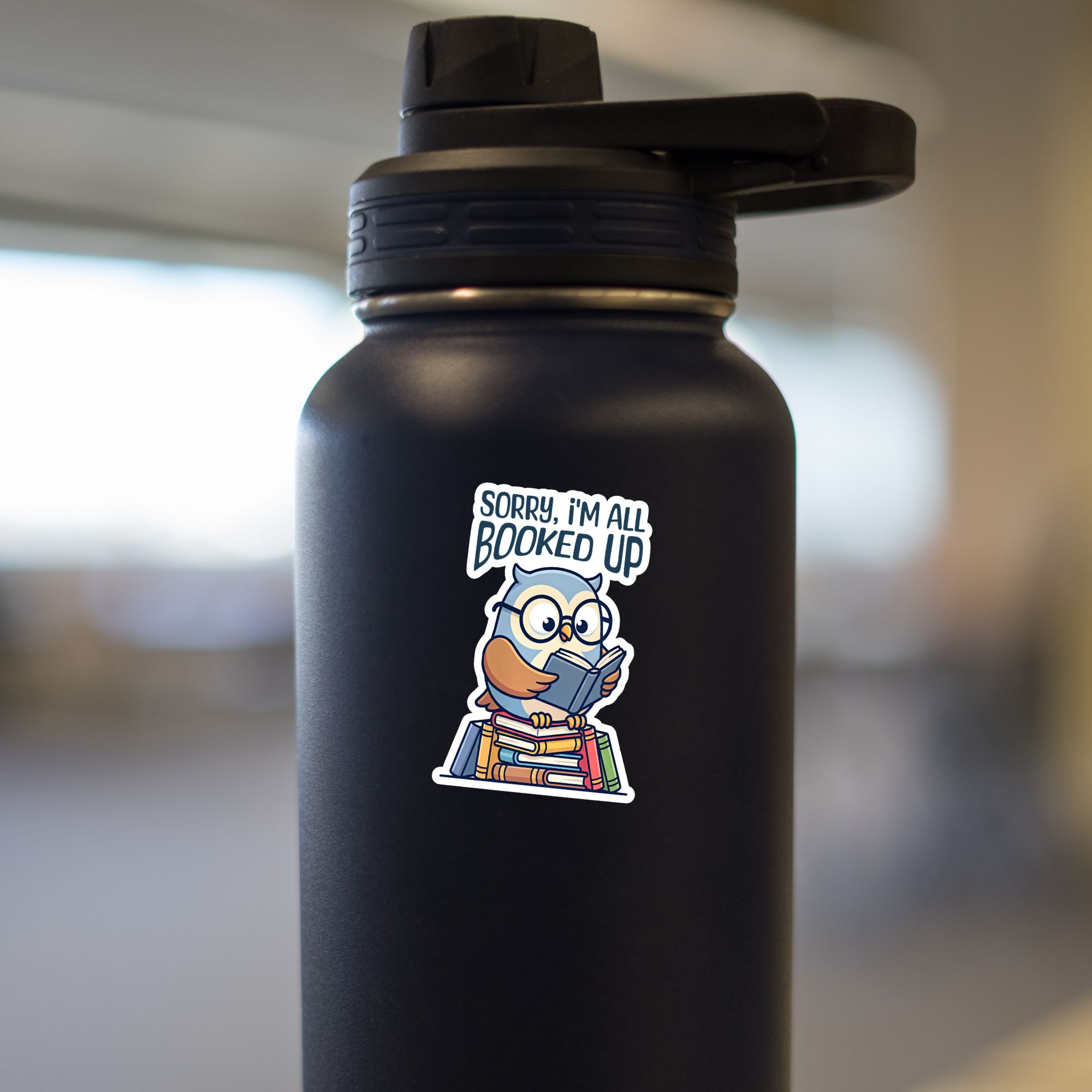 Sorry, I'm All Booked Up - Owl Sticker