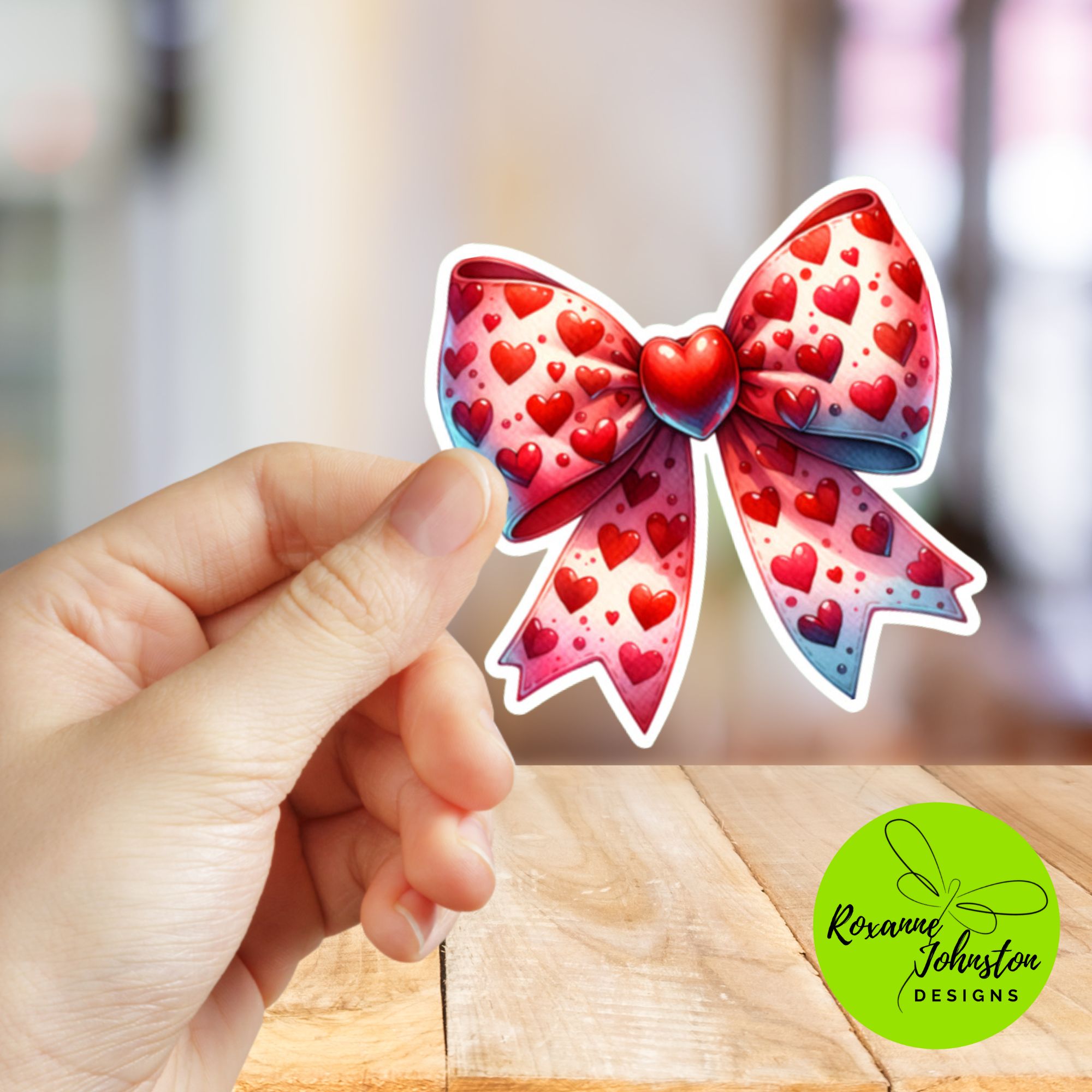 Red Heart Coquette Bow Sticker