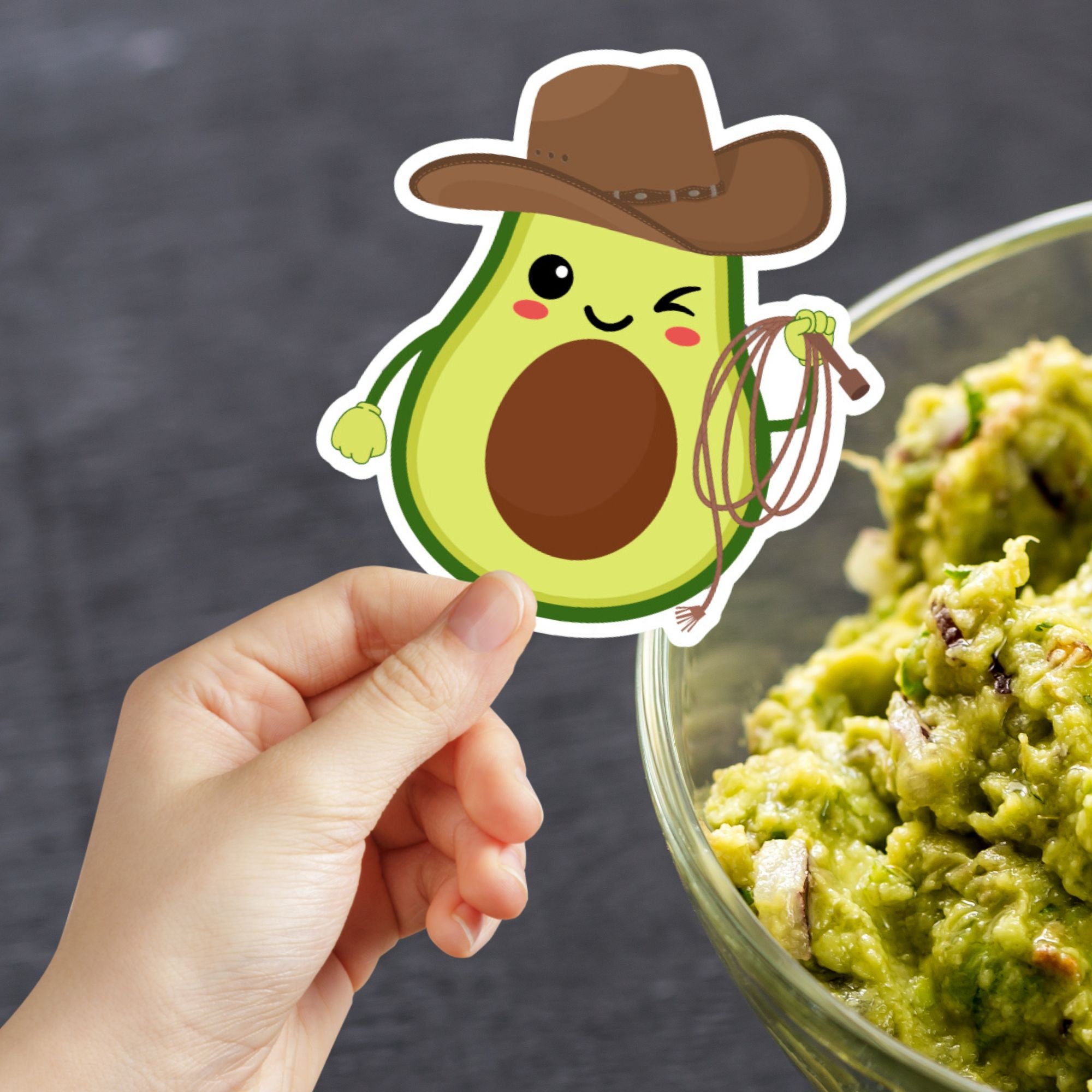 Avocado Cowboy Sticker