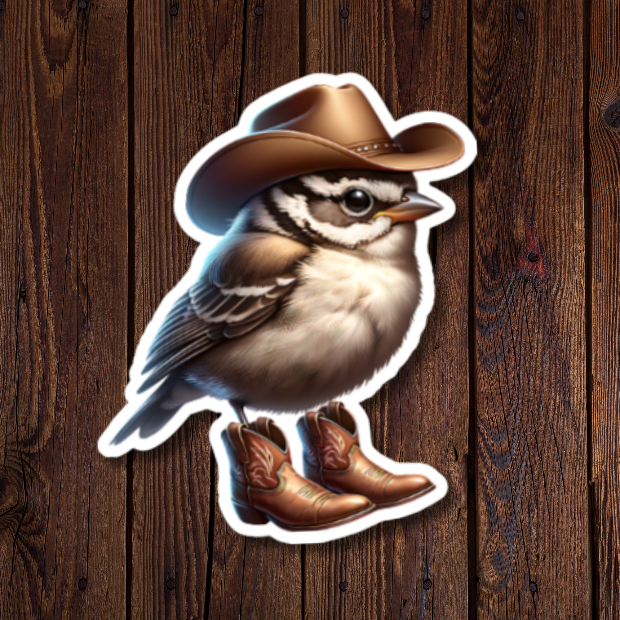 Bird in Cowboy Boots Sticker
