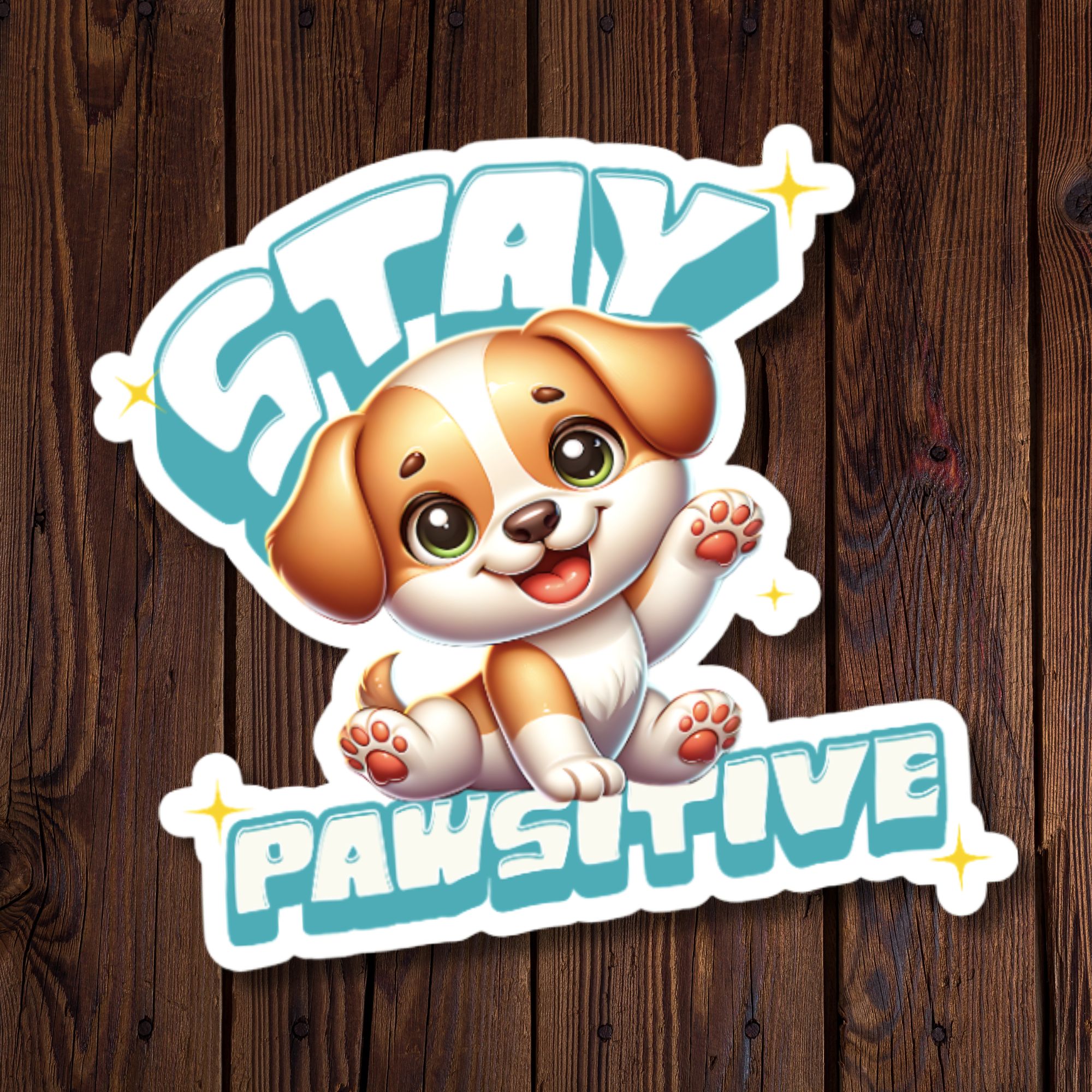 Stay Pawsitive Puppy Sticker