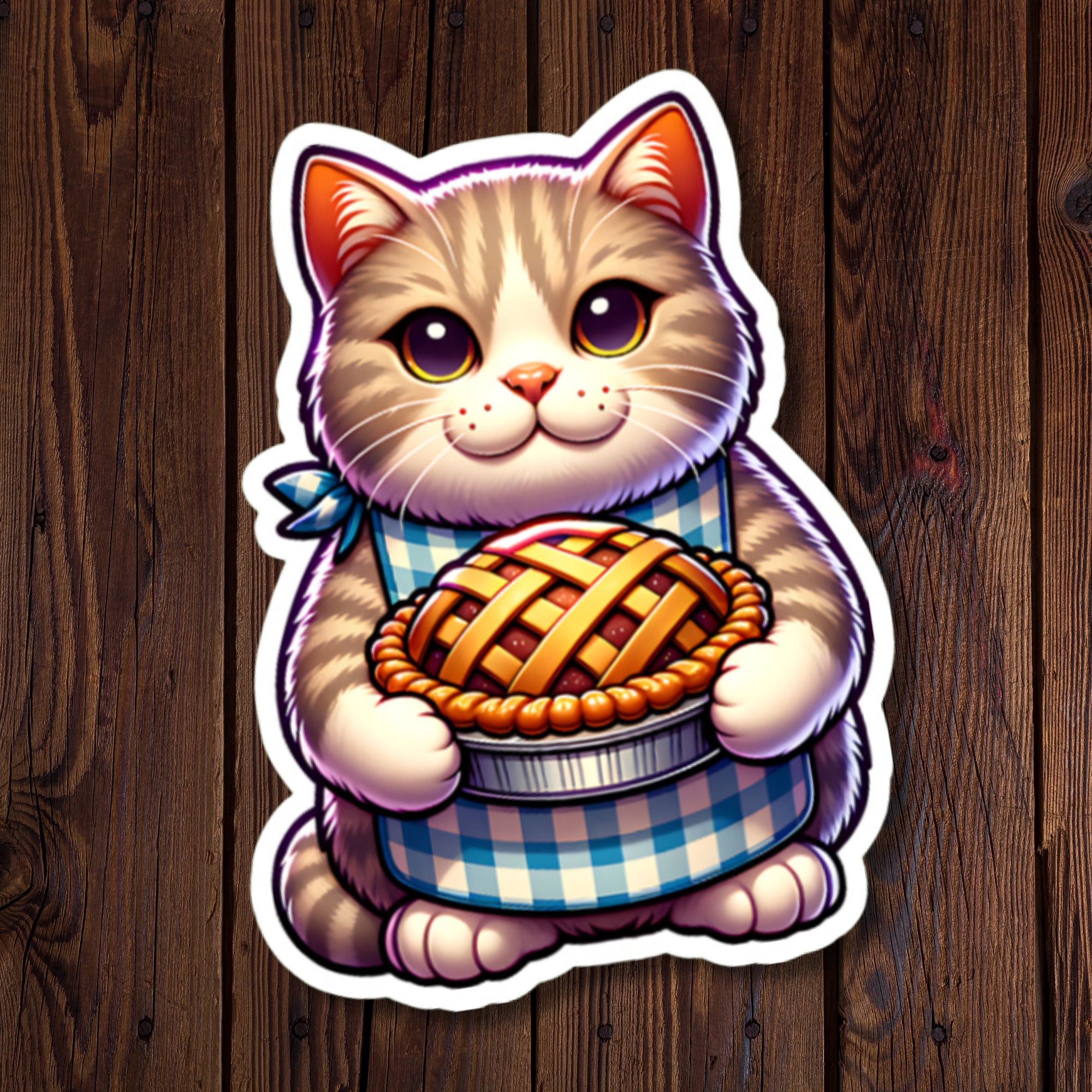 Cat with Pie Sticker