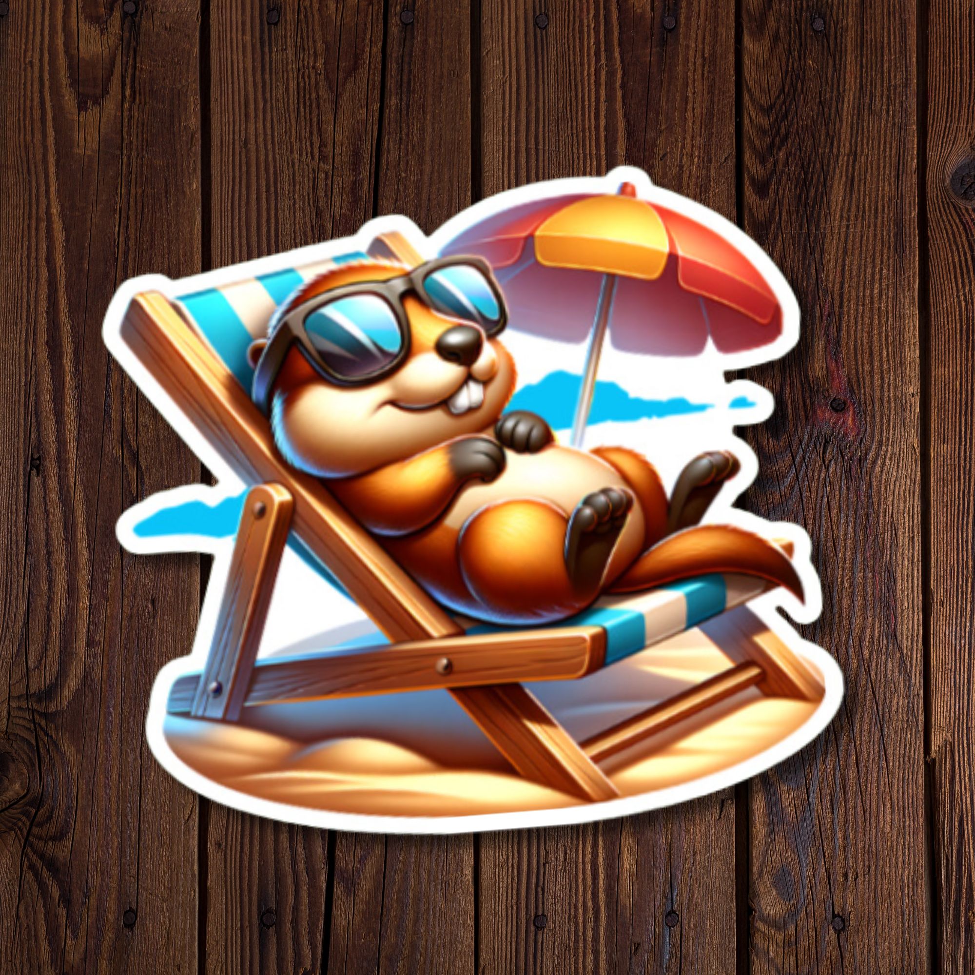 Sunny Beach Groundhog Sticker