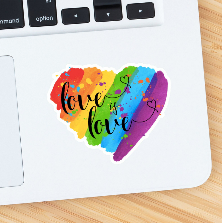 Love is Love Rainbow Heart Sticker