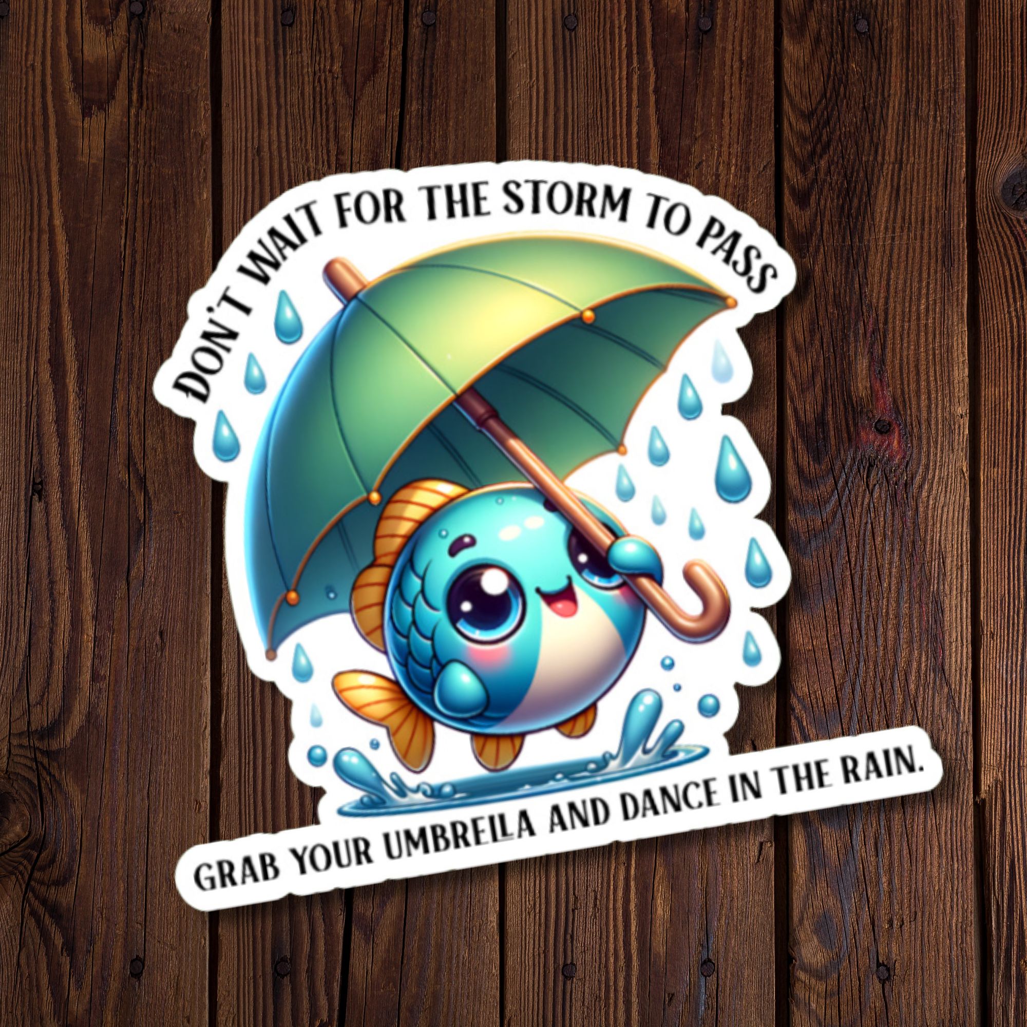 Dance in the Rain Fish Sticker