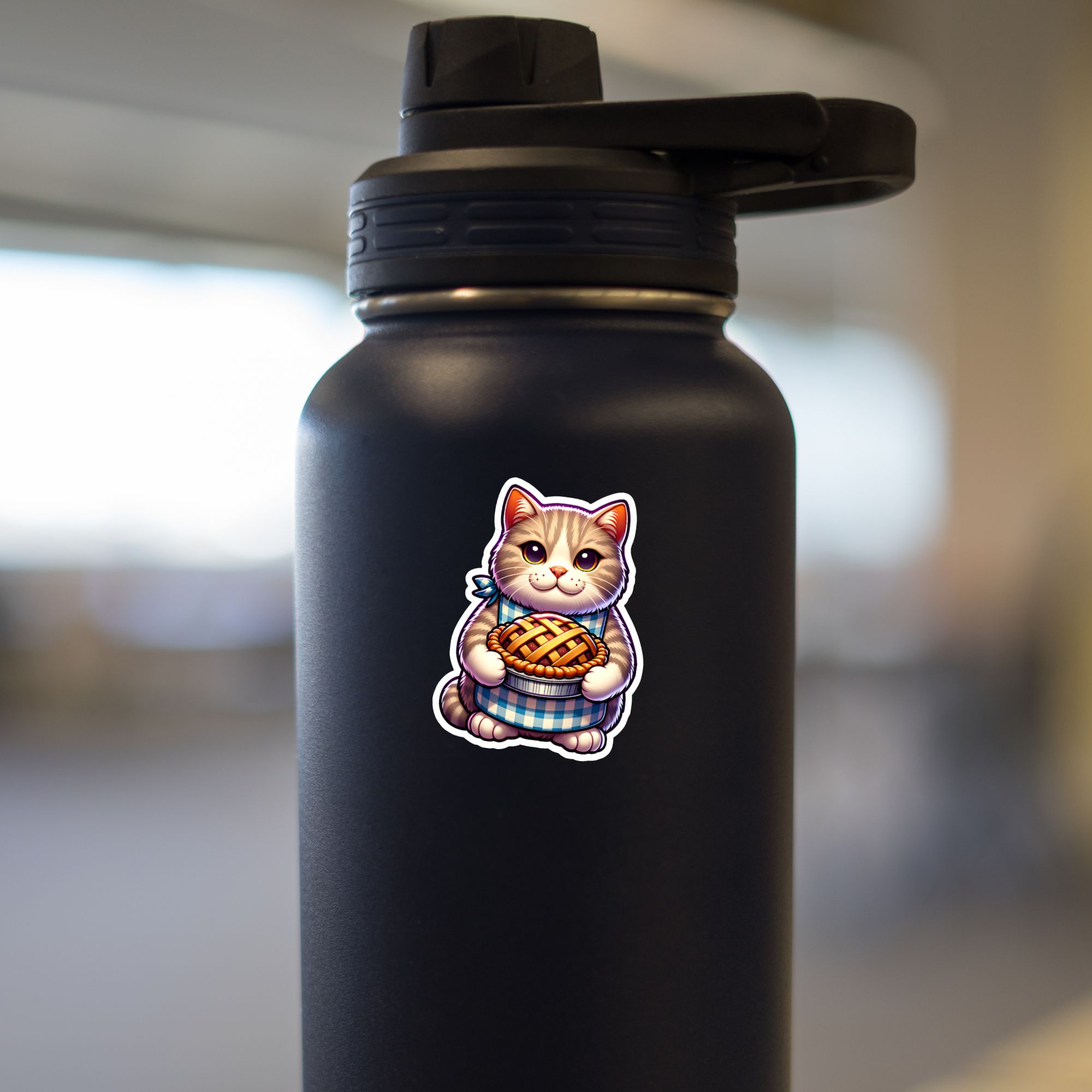 Cat with Pie Sticker