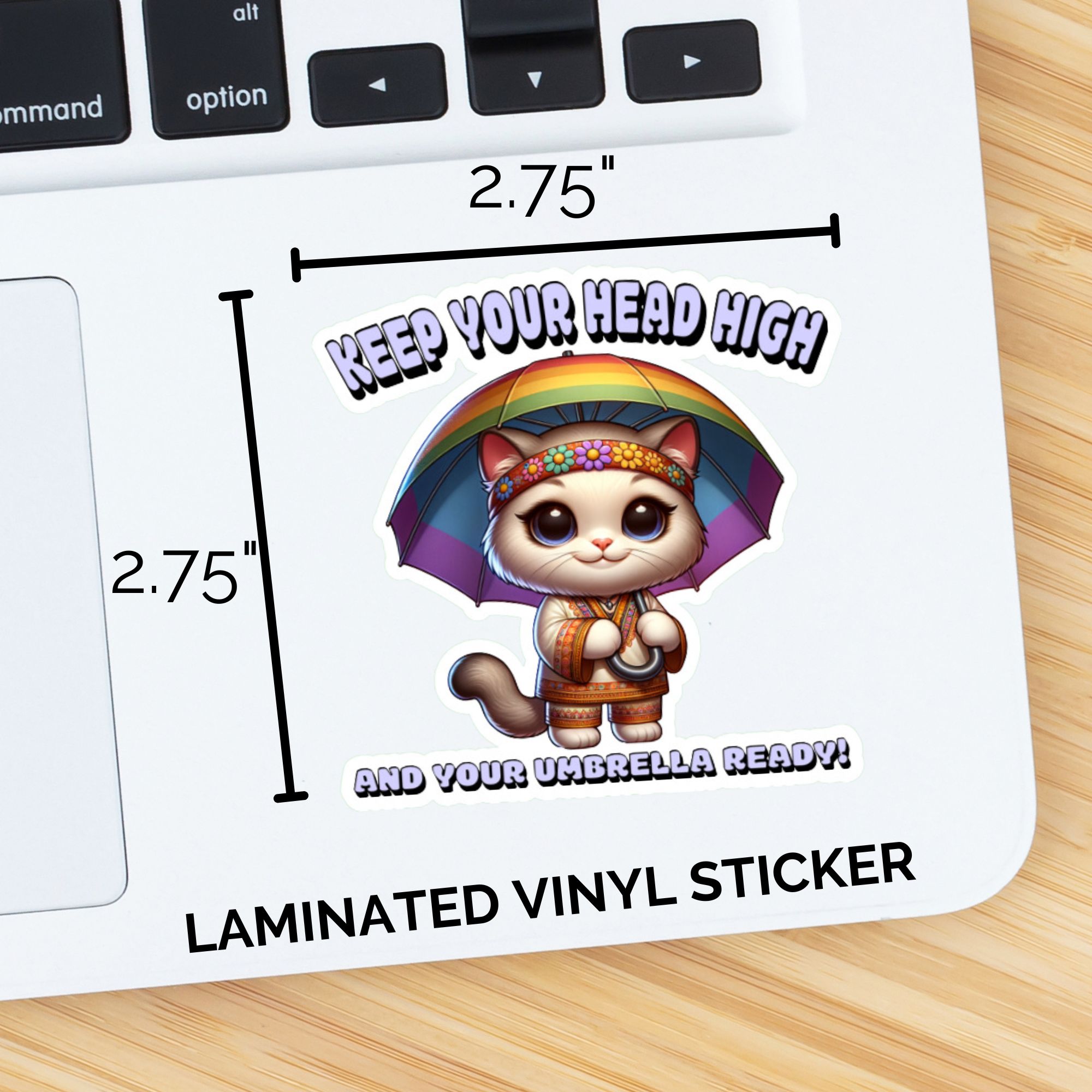 Keep Your Head High Retro Kitty Sticker