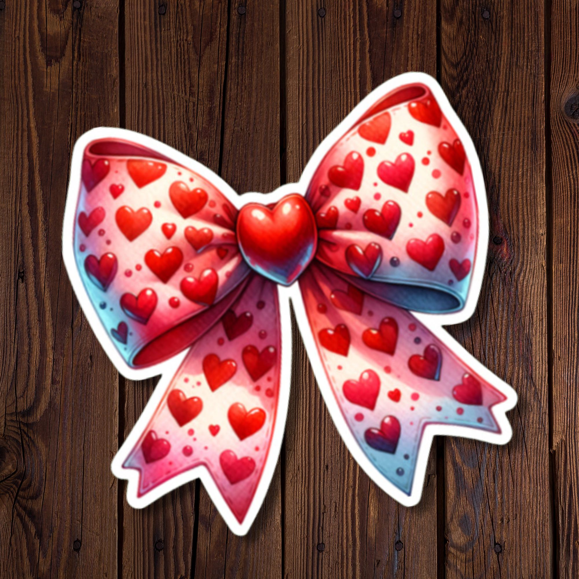 Red Heart Coquette Bow Sticker