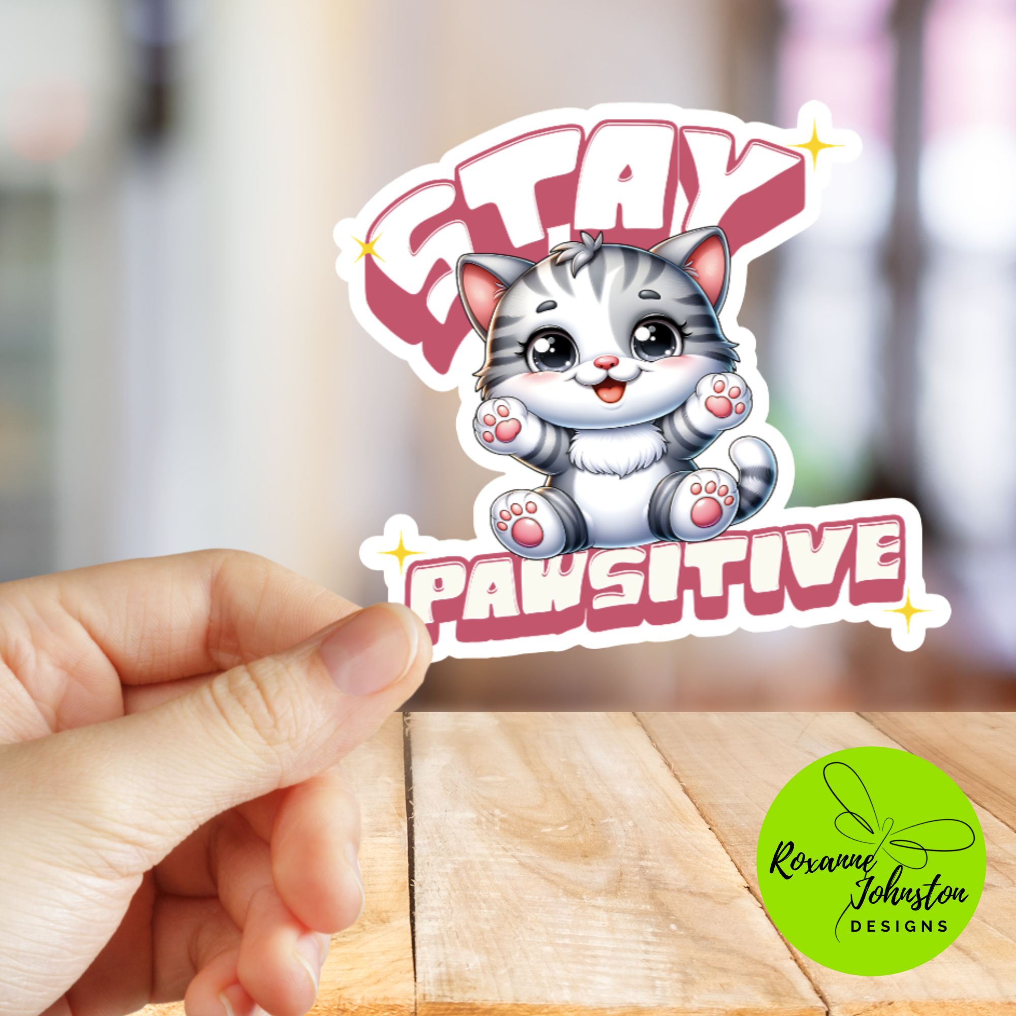 Stay Pawsitive Kitten Sticker