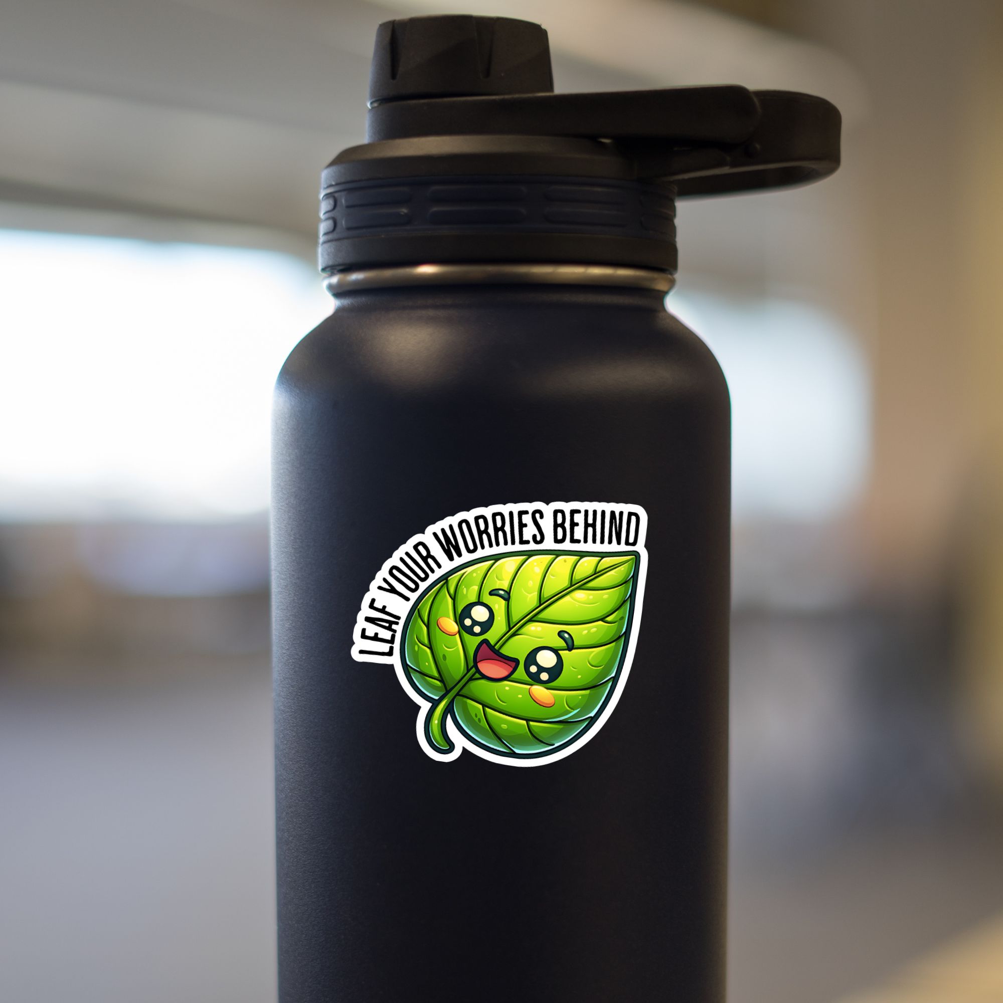 Leaf Your Worries Behind Sticker