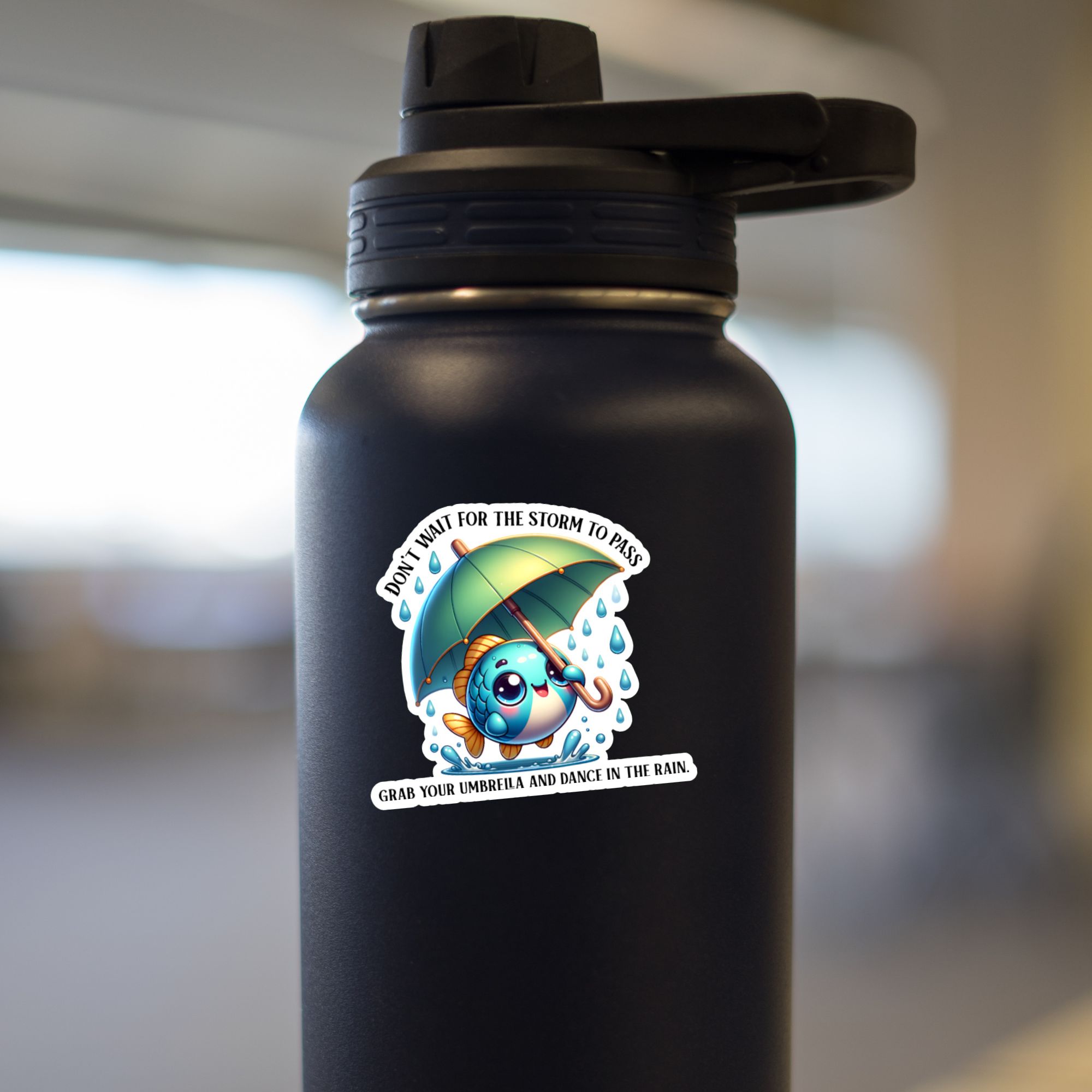 Dance in the Rain Fish Sticker