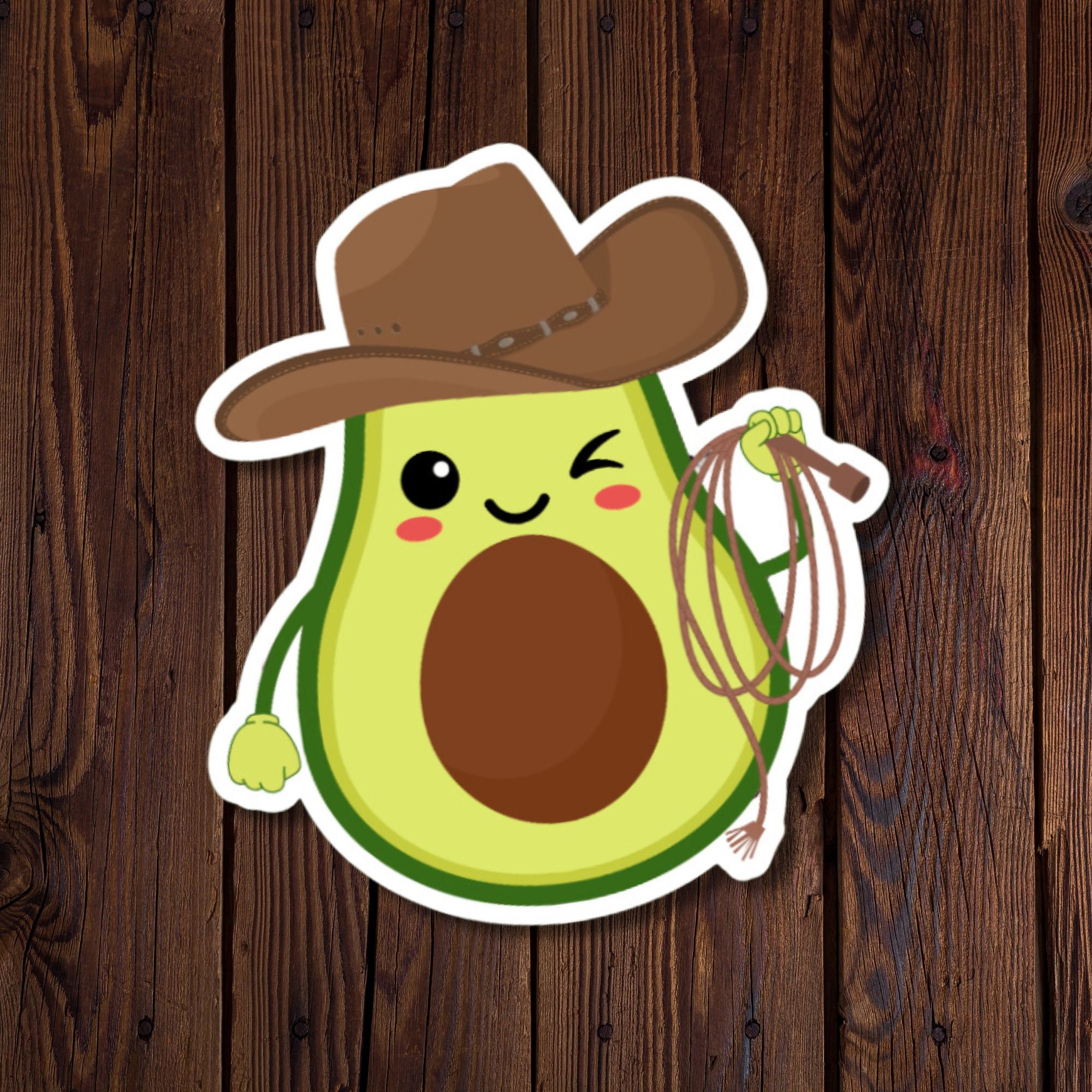 Avocado Cowboy Sticker