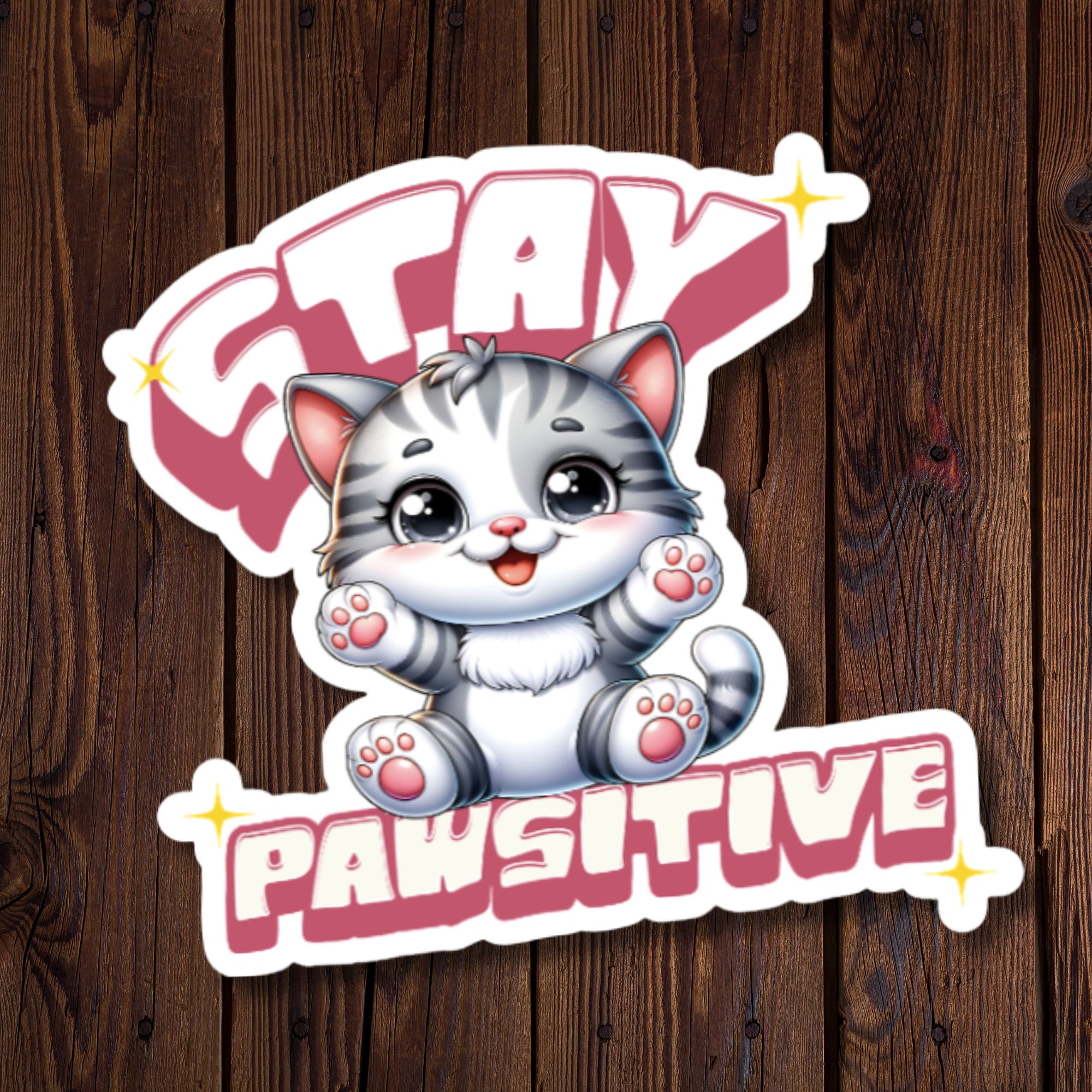 Stay Pawsitive Kitten Sticker