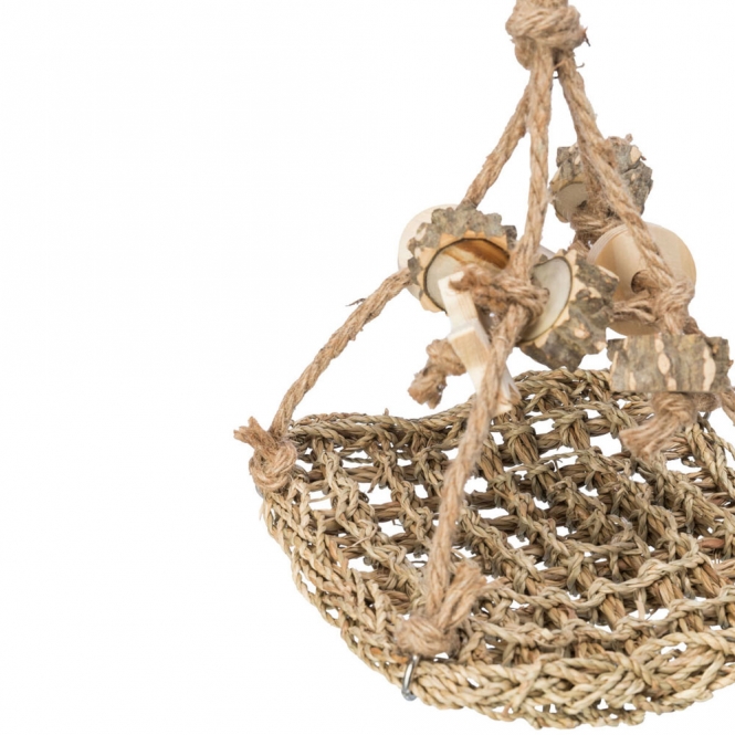 Vogelschaukel aus Seegras und Holz