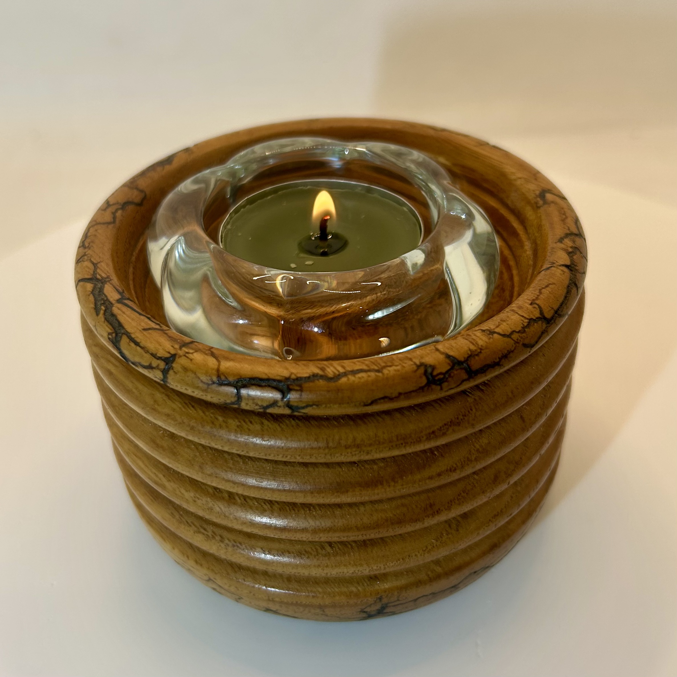 Wooden beaded Decorative tea- light holder 