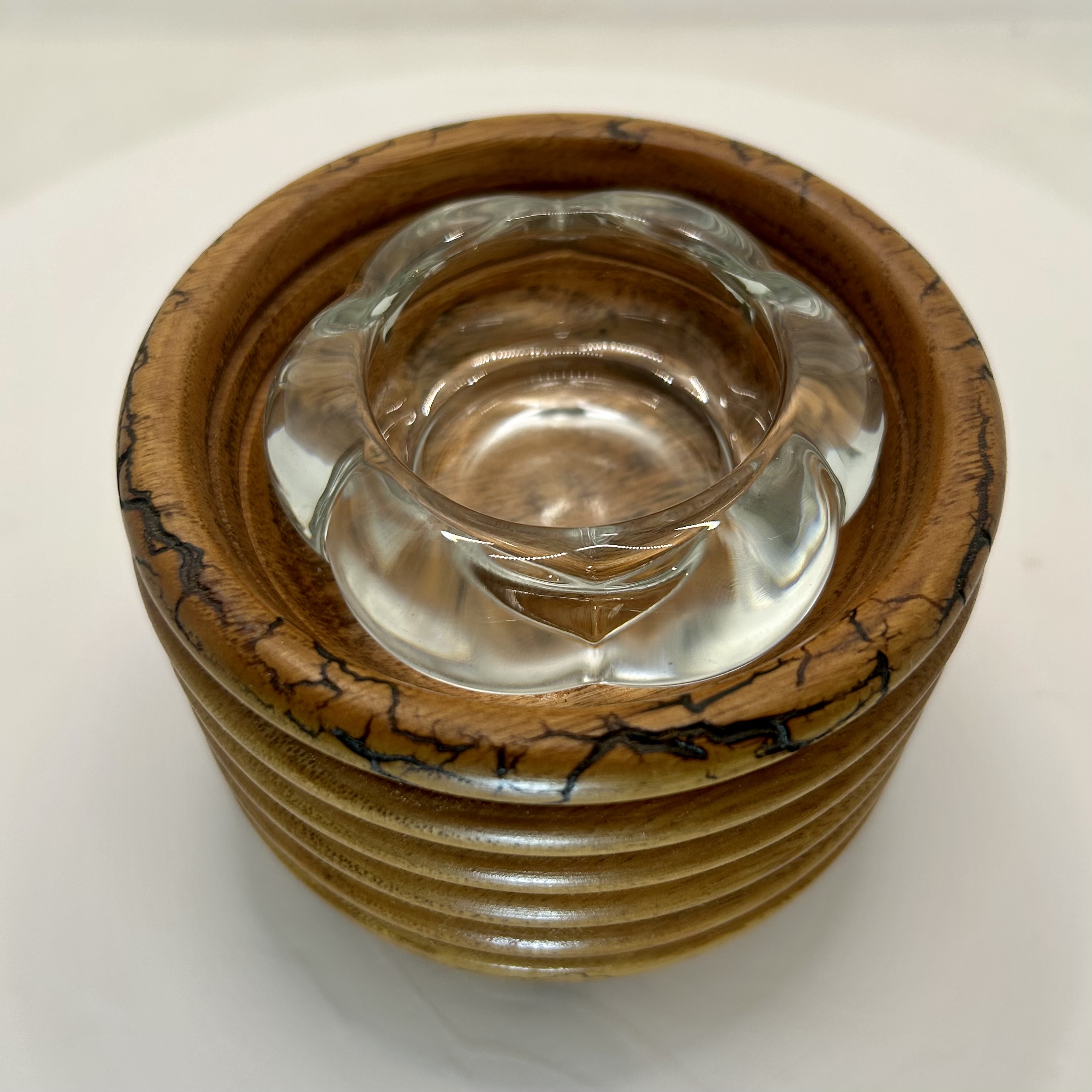 Wooden beaded Decorative tea- light holder 