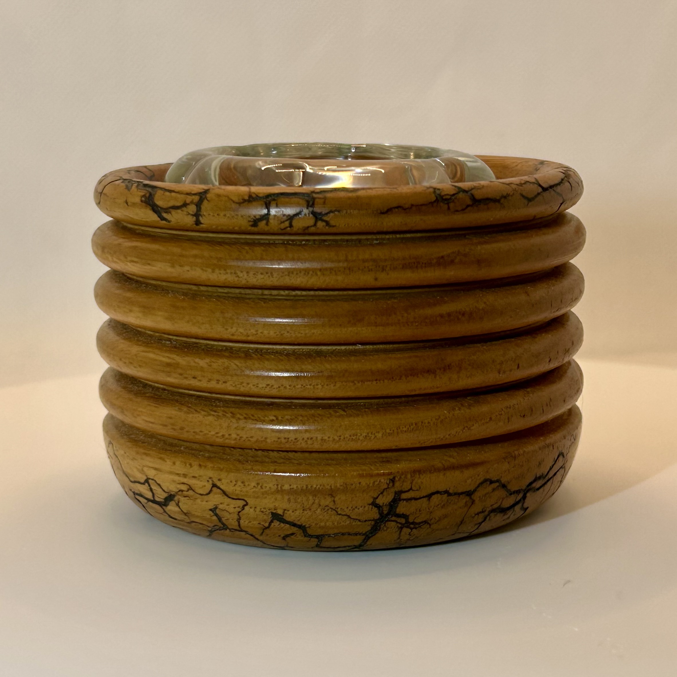 Wooden beaded Decorative tea- light holder 