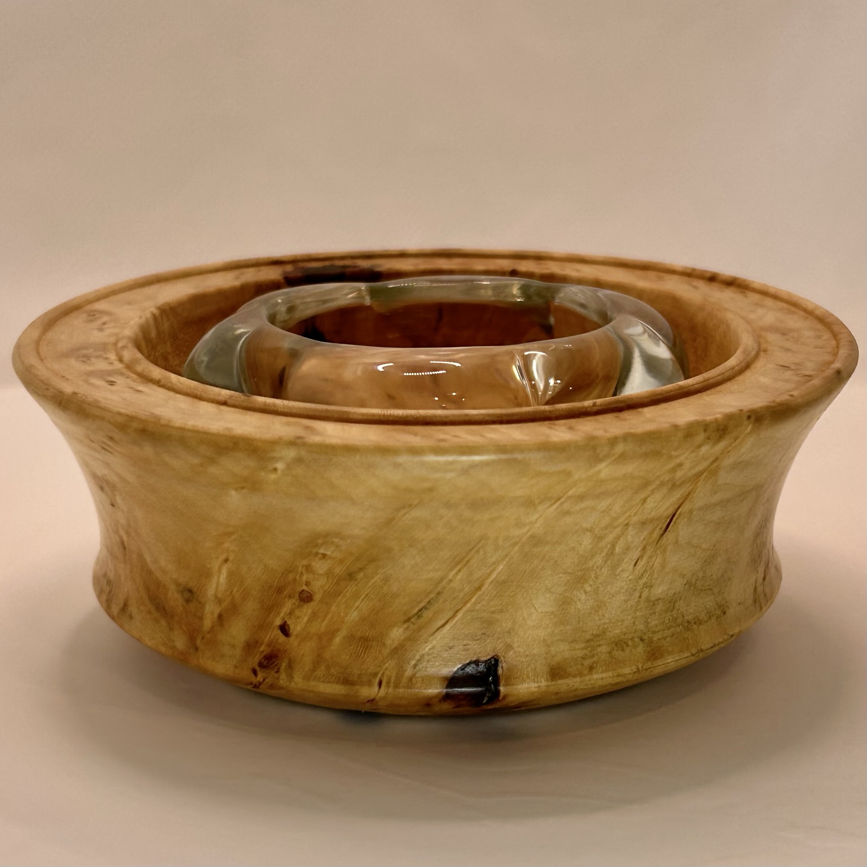 Handcrafted tea-light holder with Glass Insert