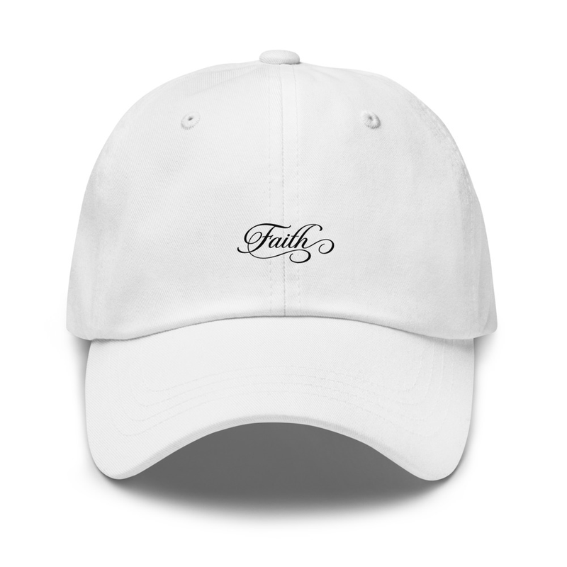 Faith Embroidered White Cap