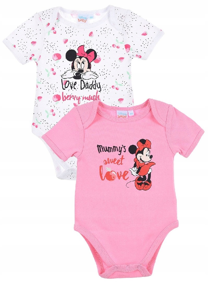 Lot de 2 bodies bébé Mickey ou Minnie