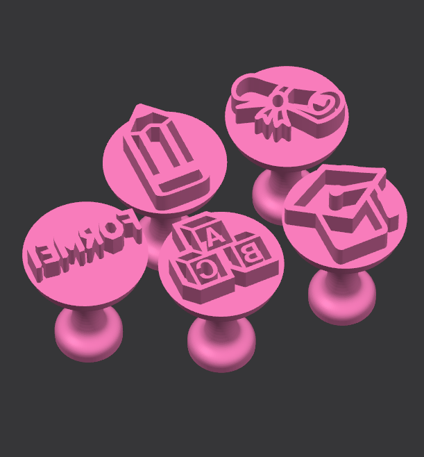 Kit carimbos para doces formatura ABC