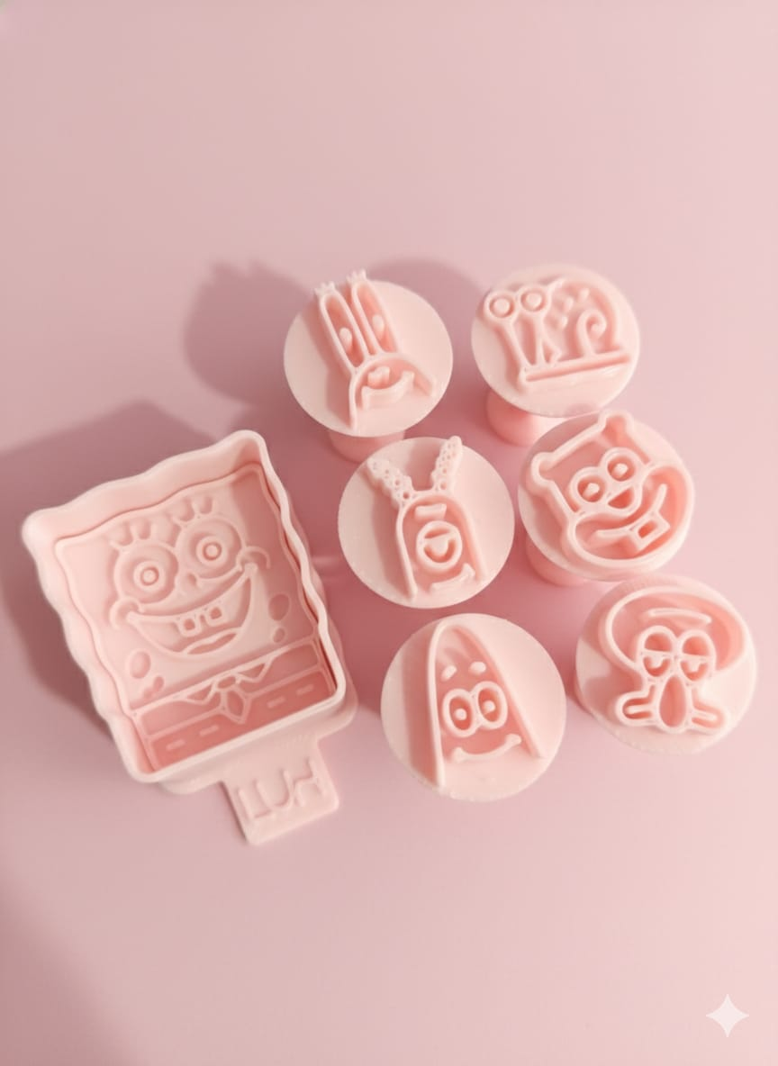 Kit carimbos e ejetor para doces Bob Esponja