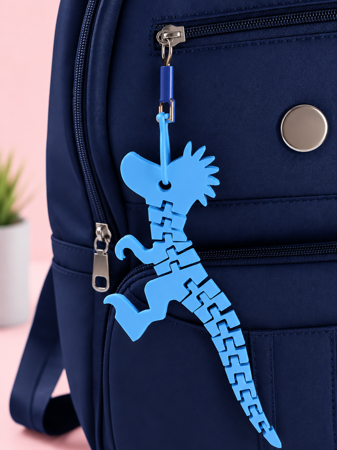 Dino Articulado para Mochila e Acessórios