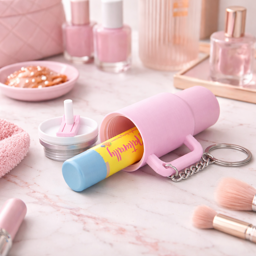 Chaveiro Copo Térmico (Porta batom, manteiga de cacau ou remédio)