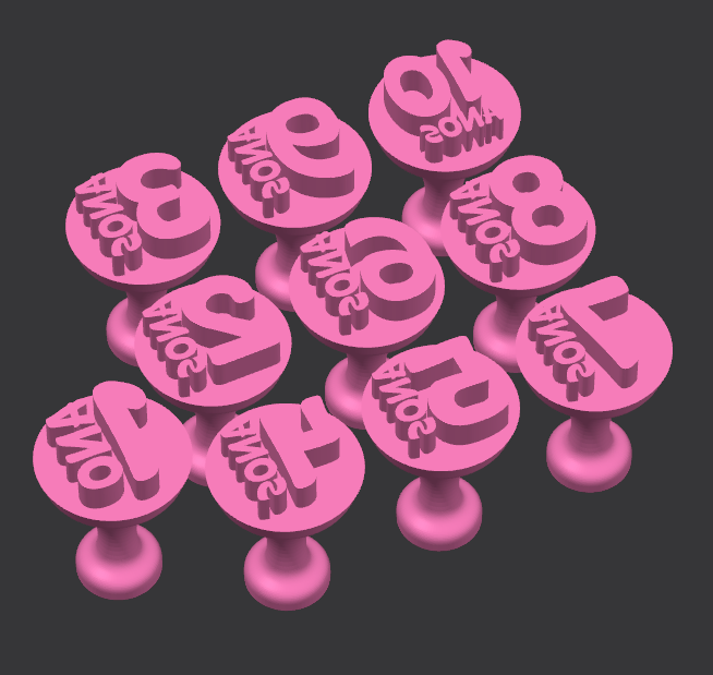 Kit carimbos para doces números 