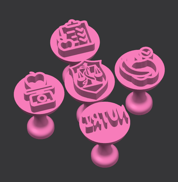 Kit carimbos para doces nutrição