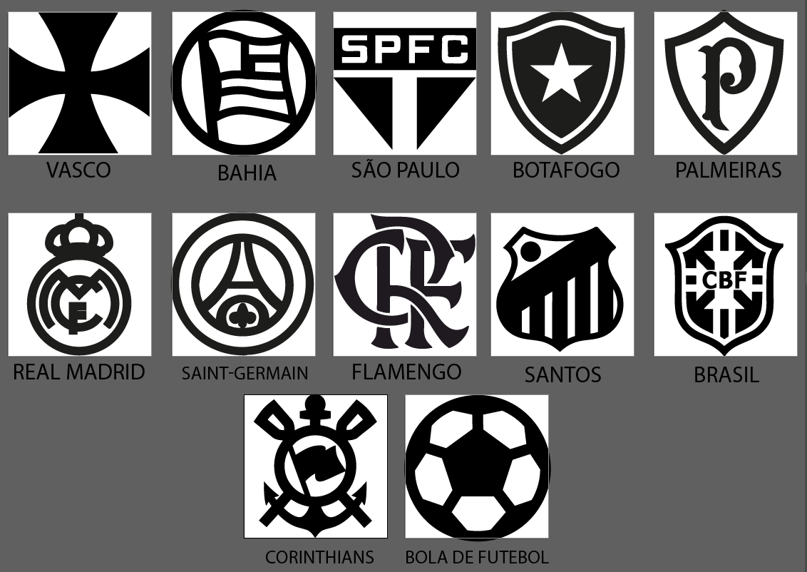 Kit carimbos para doces times de futebol