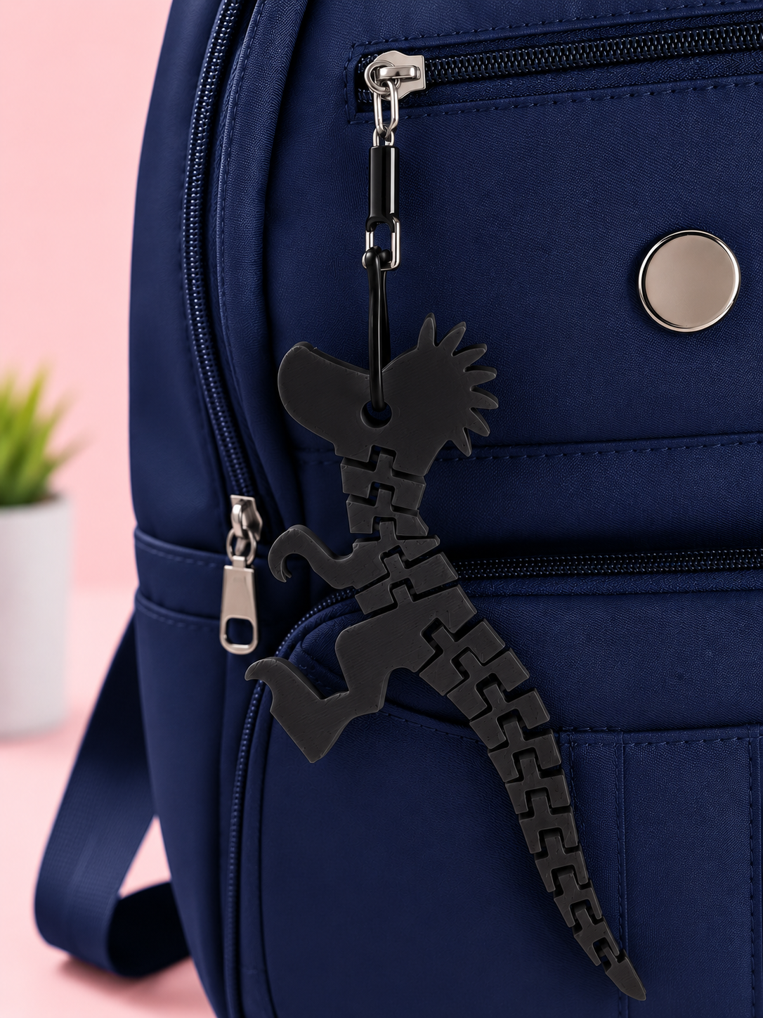 Dino Articulado para Mochila e Acessórios