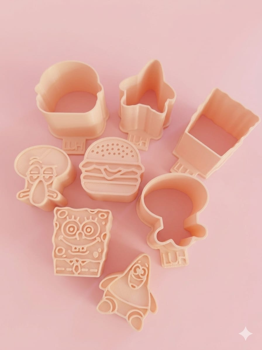 Kit carimbos e ejetor para doces Bob Esponja