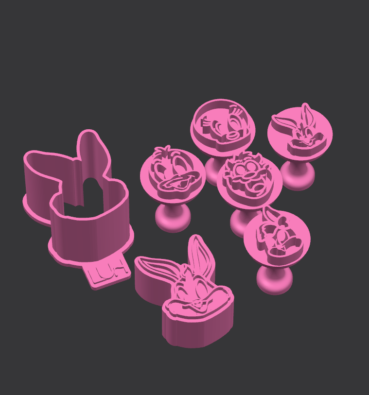 Kit carimbos e ejetor para doces Looney Tunes