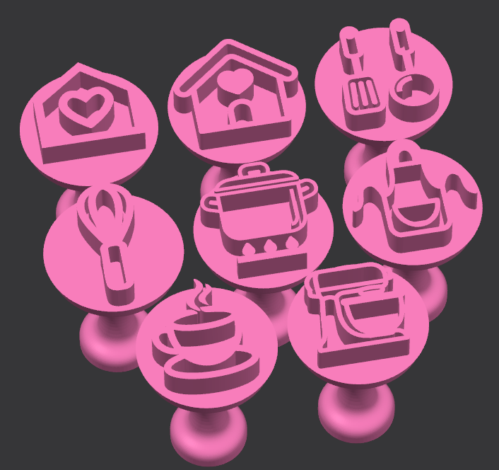 Kit carimbos para doces chá de casa nova | chá de cozinha