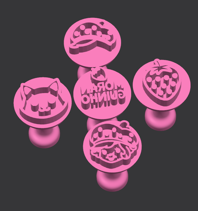 Kit carimbos para doces moranguinho